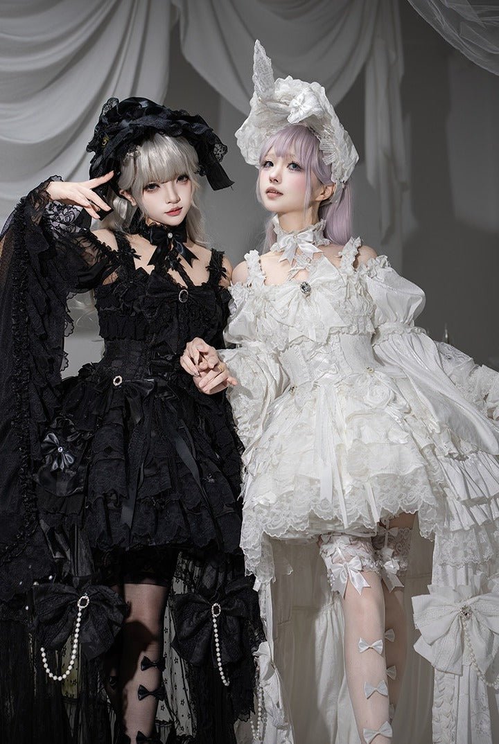 White Rabbit Princess Lolita Gothic Wedding Black JSK Dress