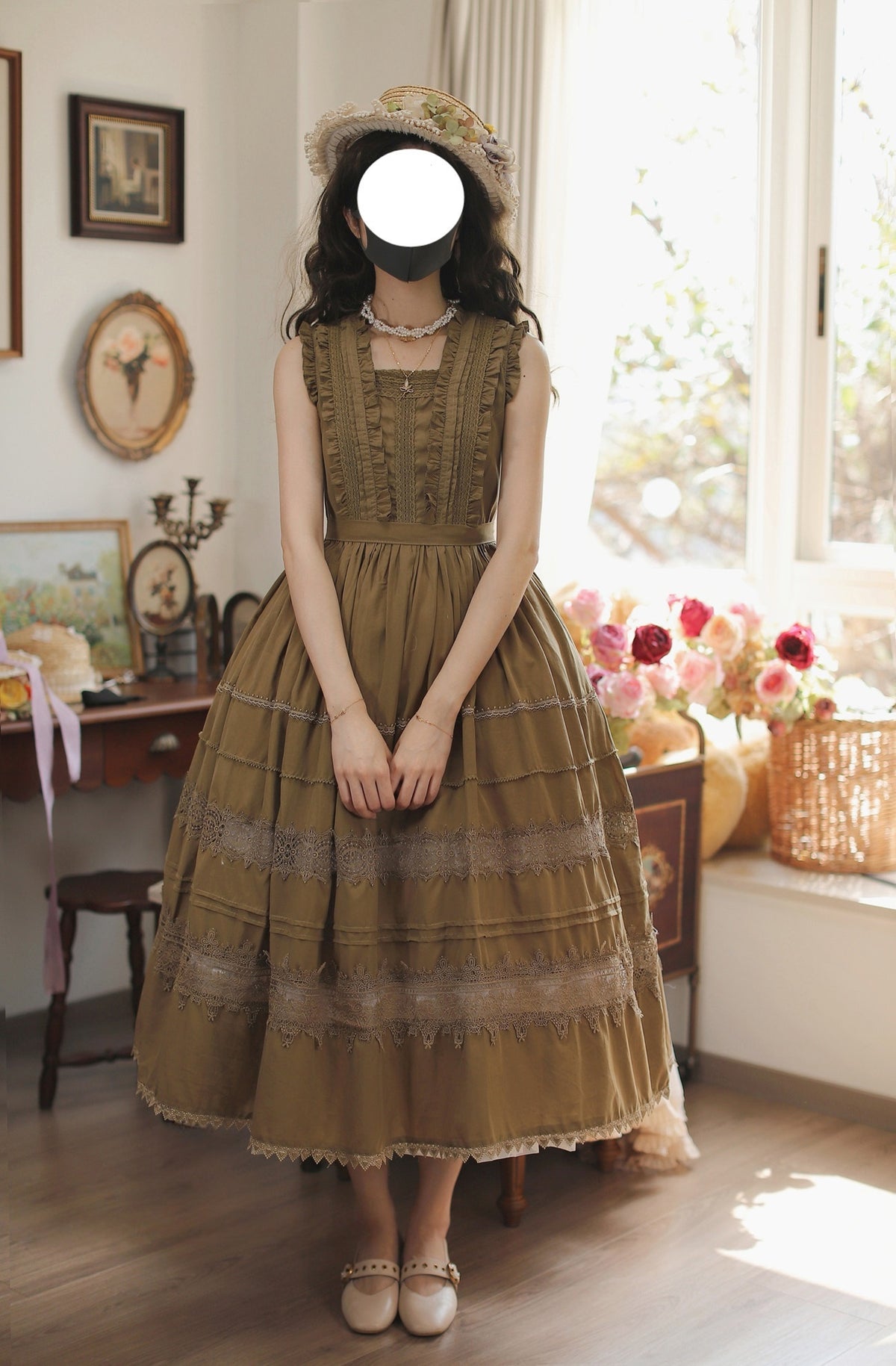 Spring Whisper Lolita Solid Color Elegant French JSK Dress