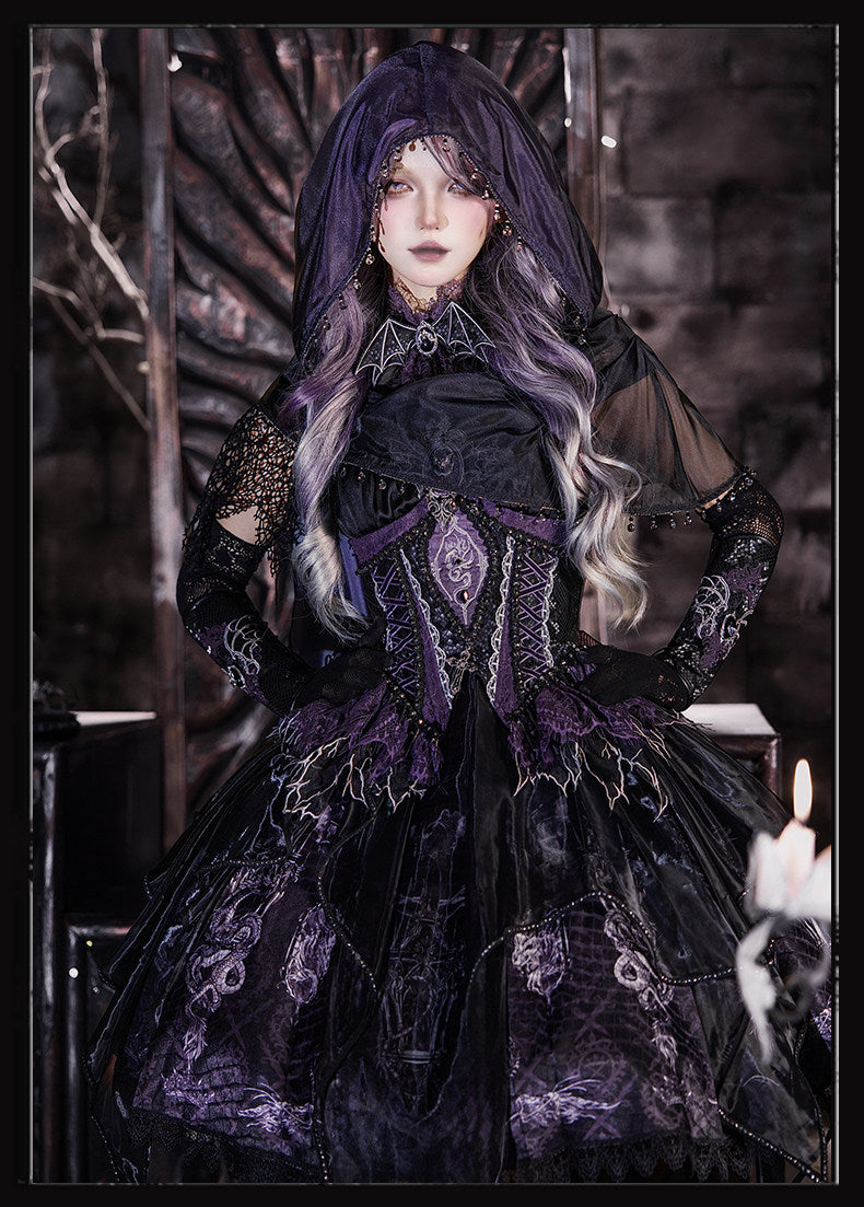 Robe JSK gothique Lolita « Black-Red Dragon Bone »
