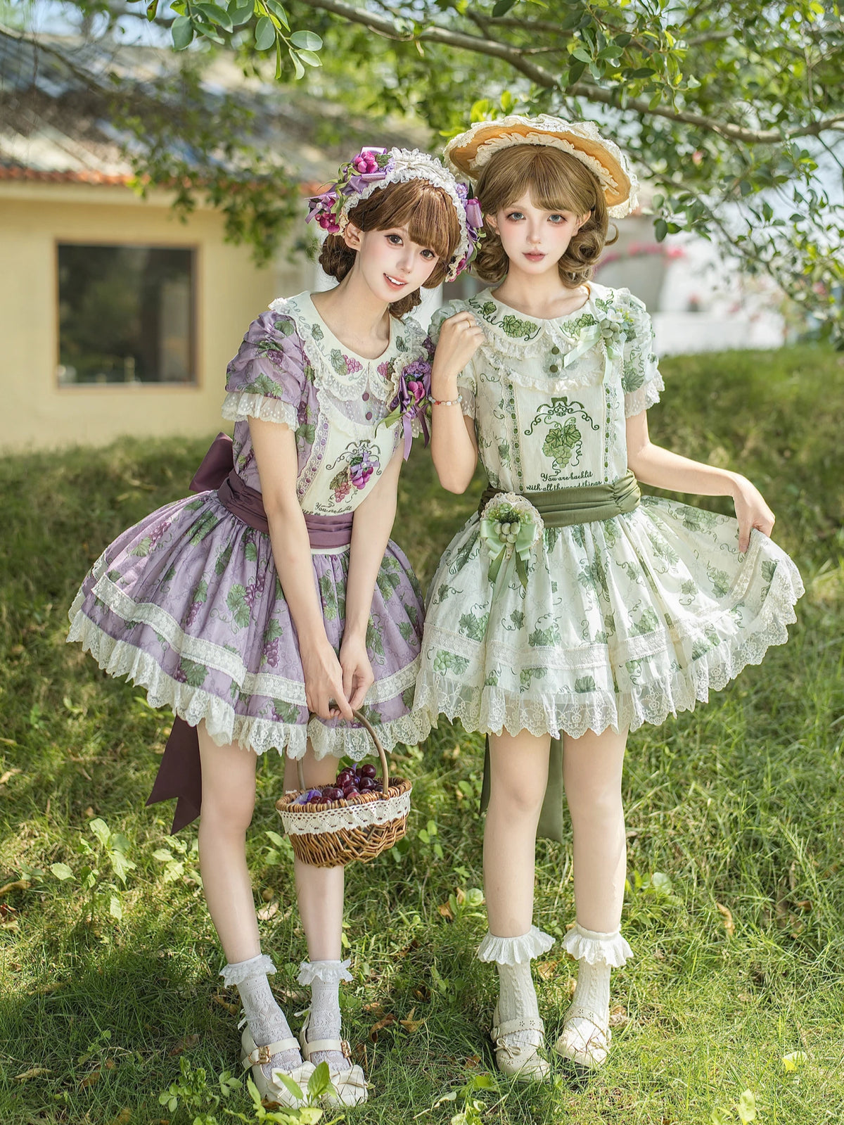 Green Grape Manor Lolita Original Pastoral Style OP Dress