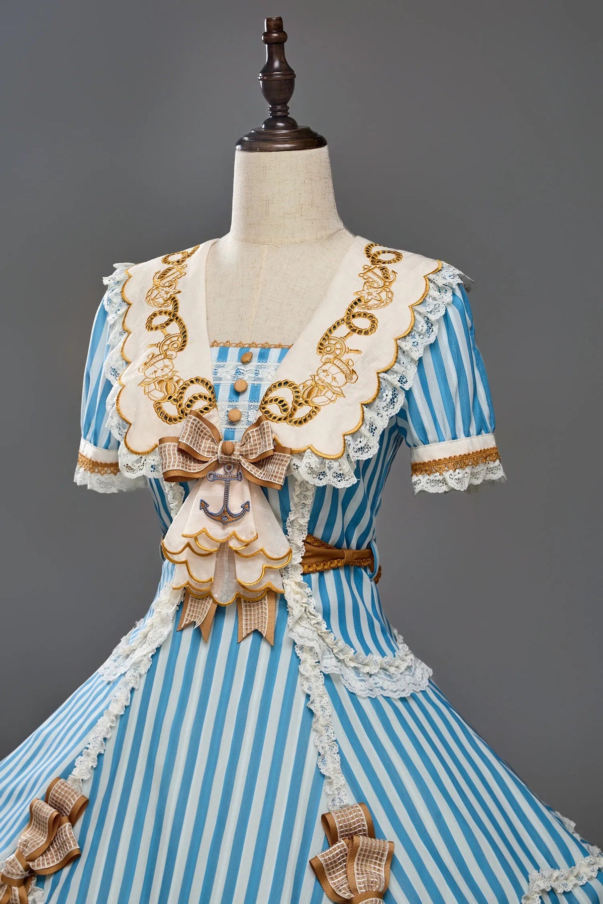 Antique Sailor Bear Six-Panel Cropped Lolita OP Dress