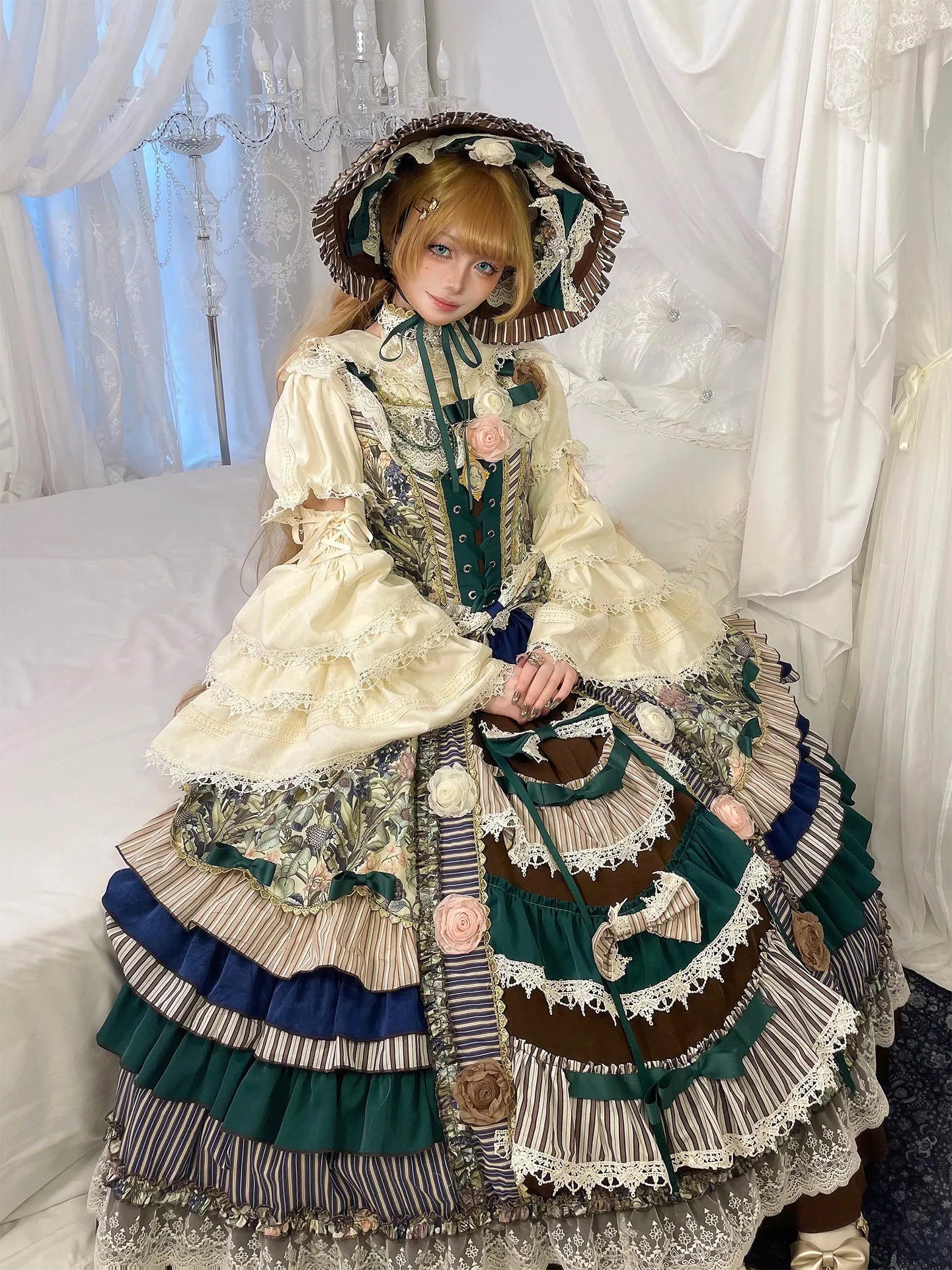 Twilight Morning Bell Forest Green Palace Classical Lolita JSK Dress