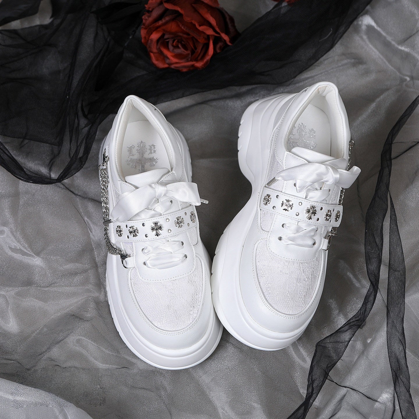 Twin Night Veil Gothic Lolita Round-Toe Sneakers