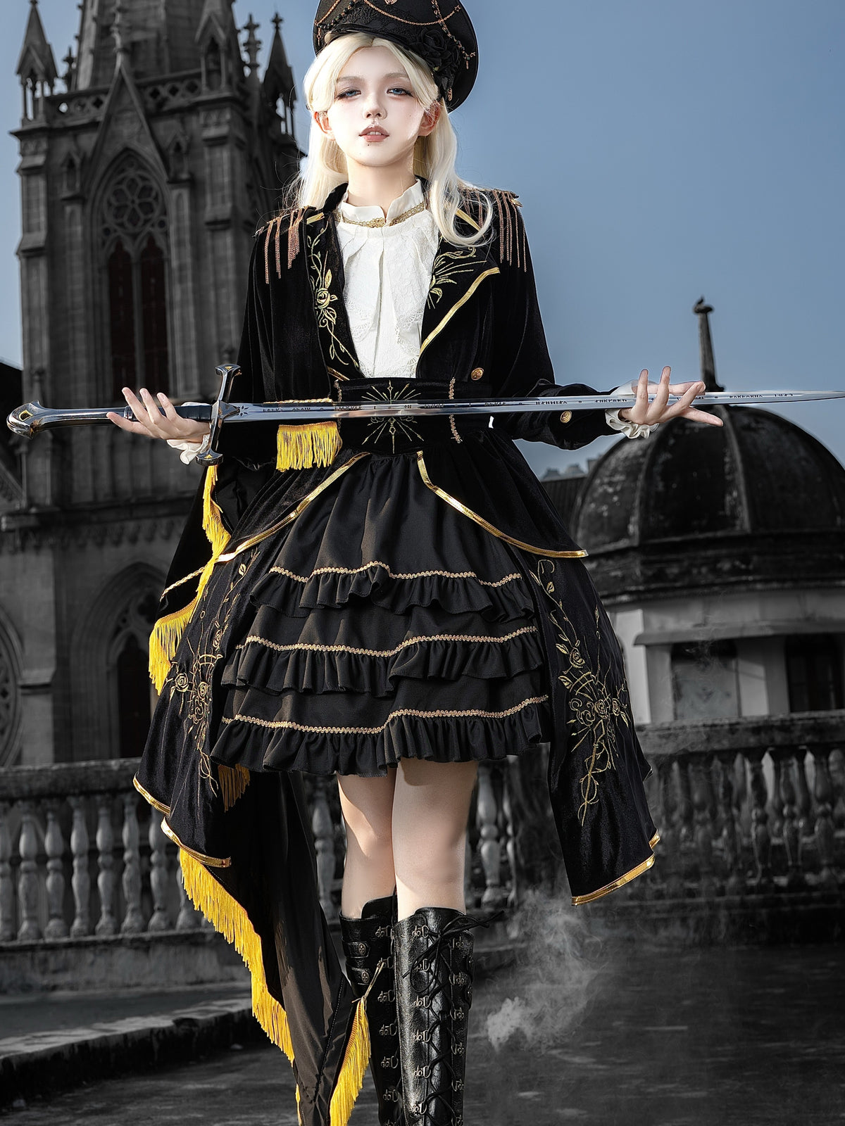 Holy Light Rose Lolita Original Military JSK Set