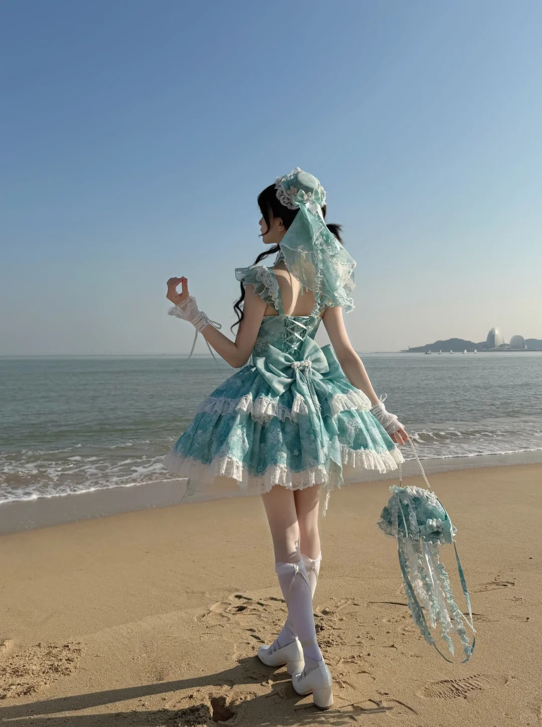 Jellyfish Pear Blossom Daily Lolita Blue JSK Dress