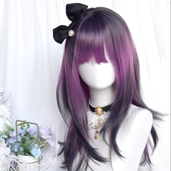 Long Curly Berry Ryousangata Highlights Wig LE7032