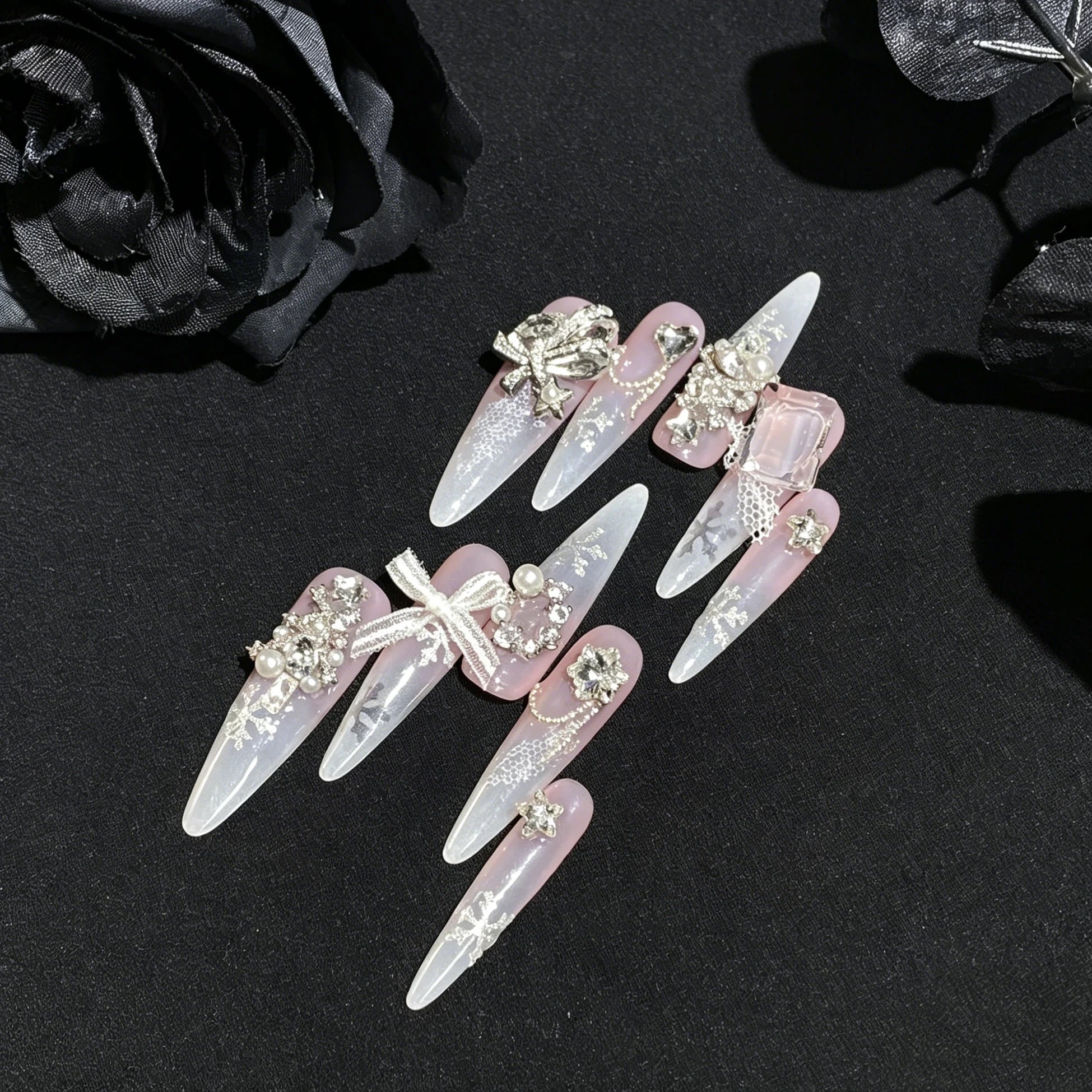 Winter Love Song Lolita Handmade Detachable Press-On Nails