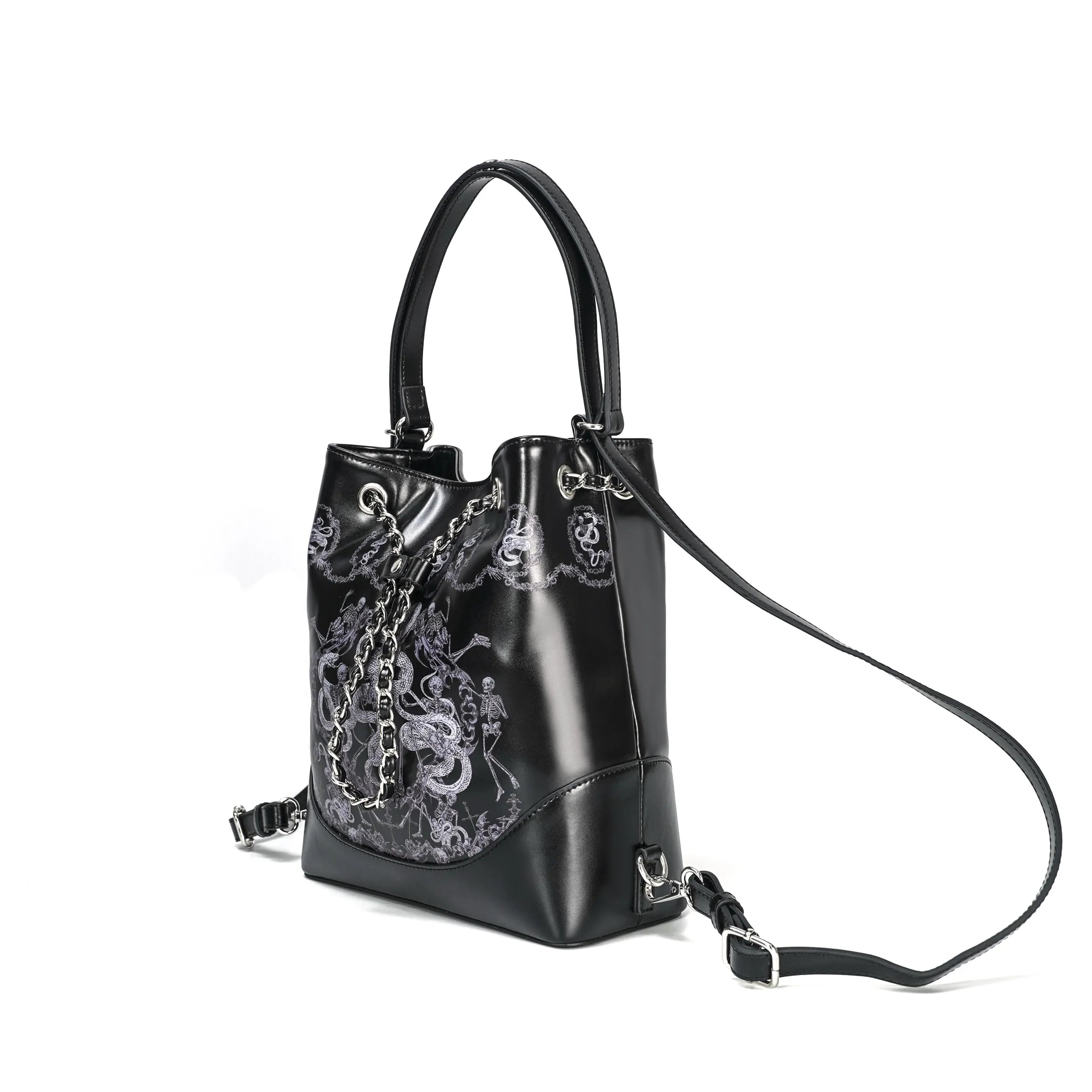 Snake Bone Hell Gothic Small Ita Underarm Shoulder Bag