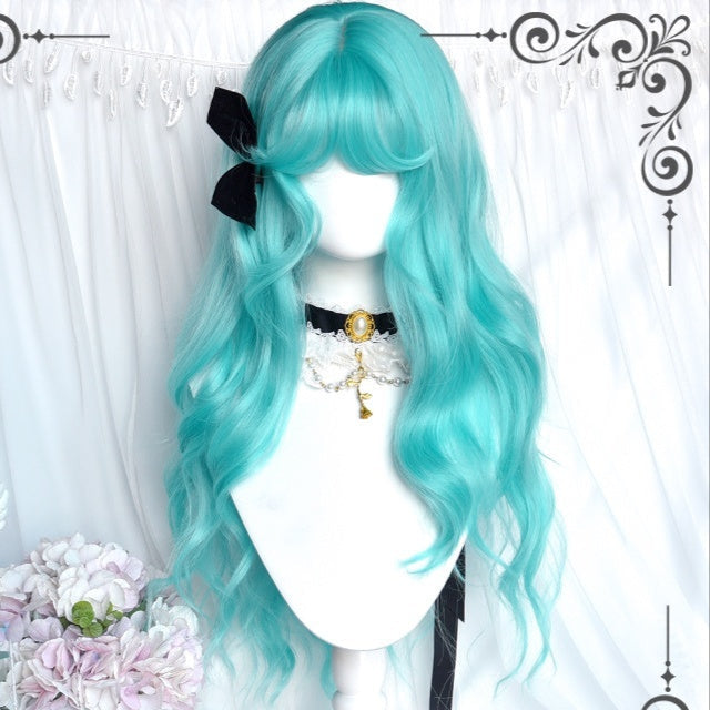Lolita Miku Inspired Long Curly Mint Green Y2K Wig LE7028