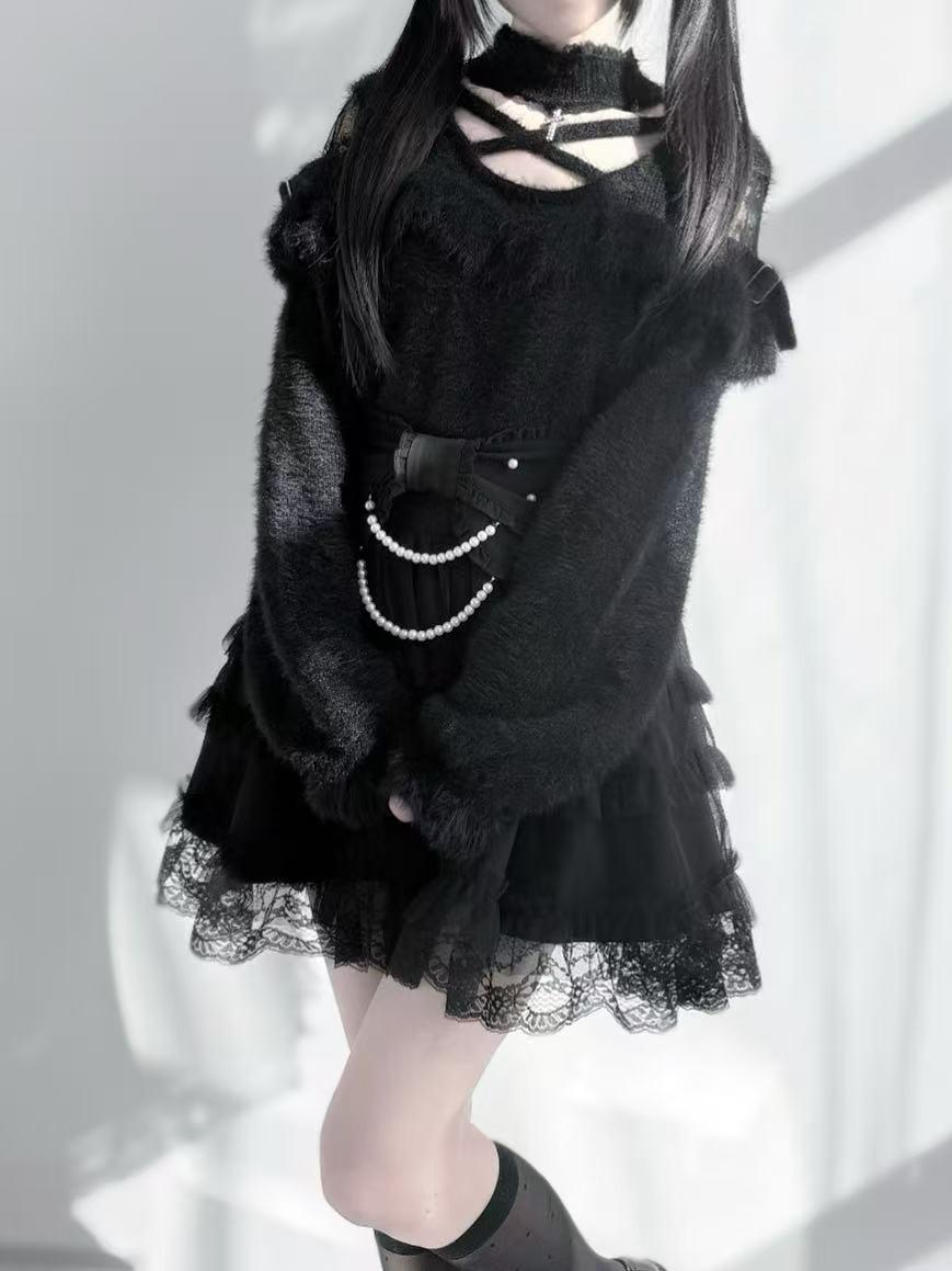Lolita Japanese Subculture Cross Knit Top LR1006