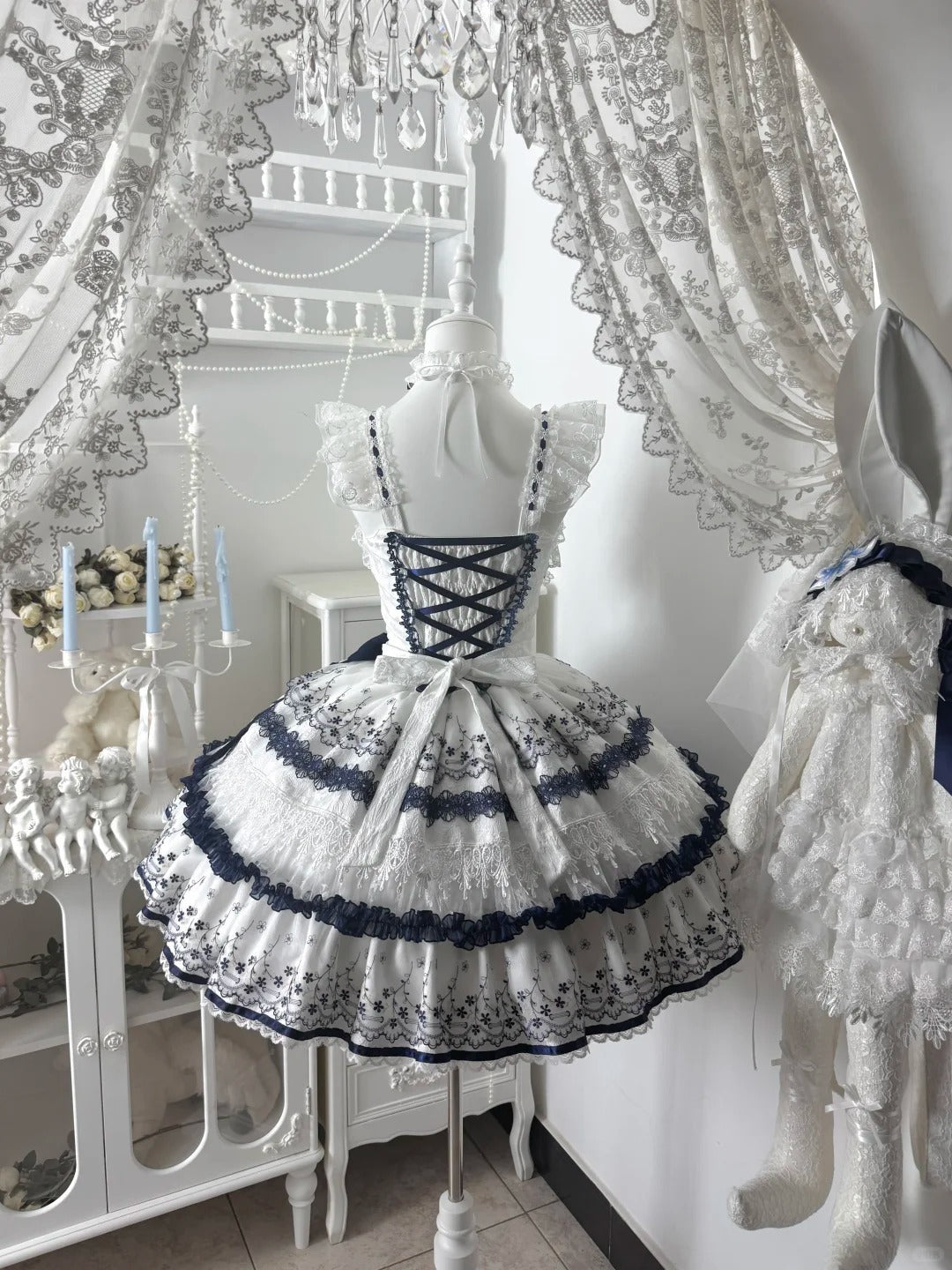 Qingyuan Fu Blue Porcelain Sweet Lolita JSK Suspender Dress