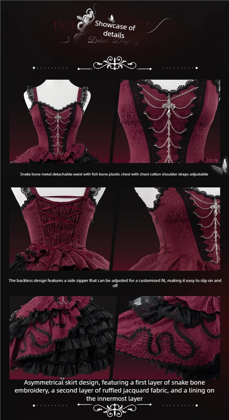 Lolita Dark Gothic Neo-Chinese JSK Dress LG1053