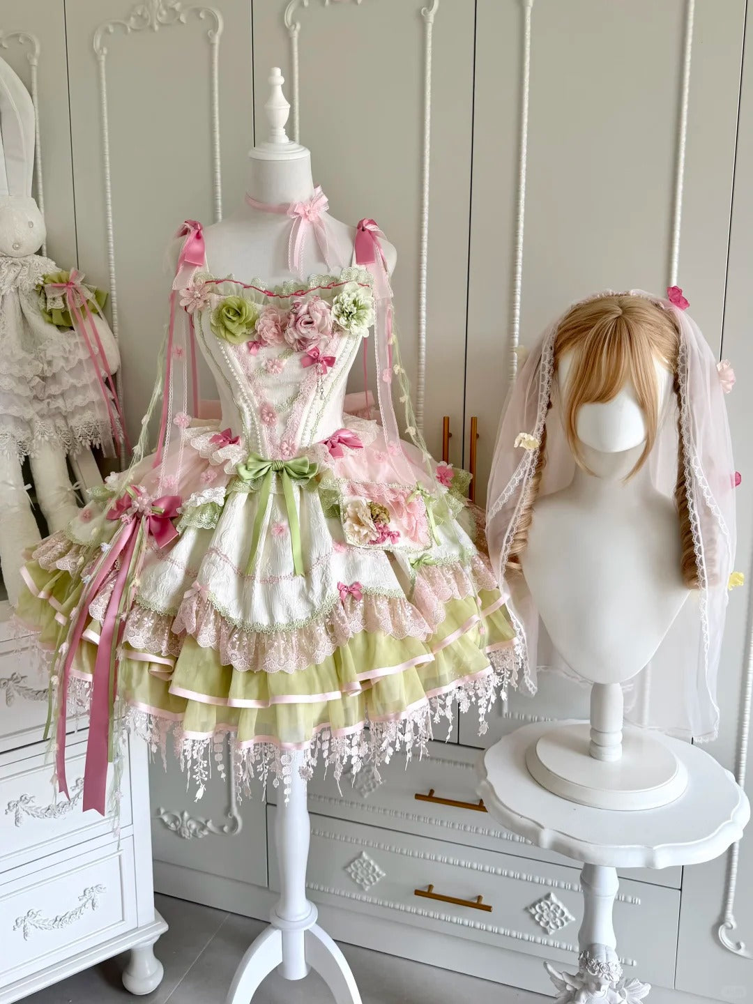 Blossom Summer Sweet Ballet Lolita Floral JSK Set