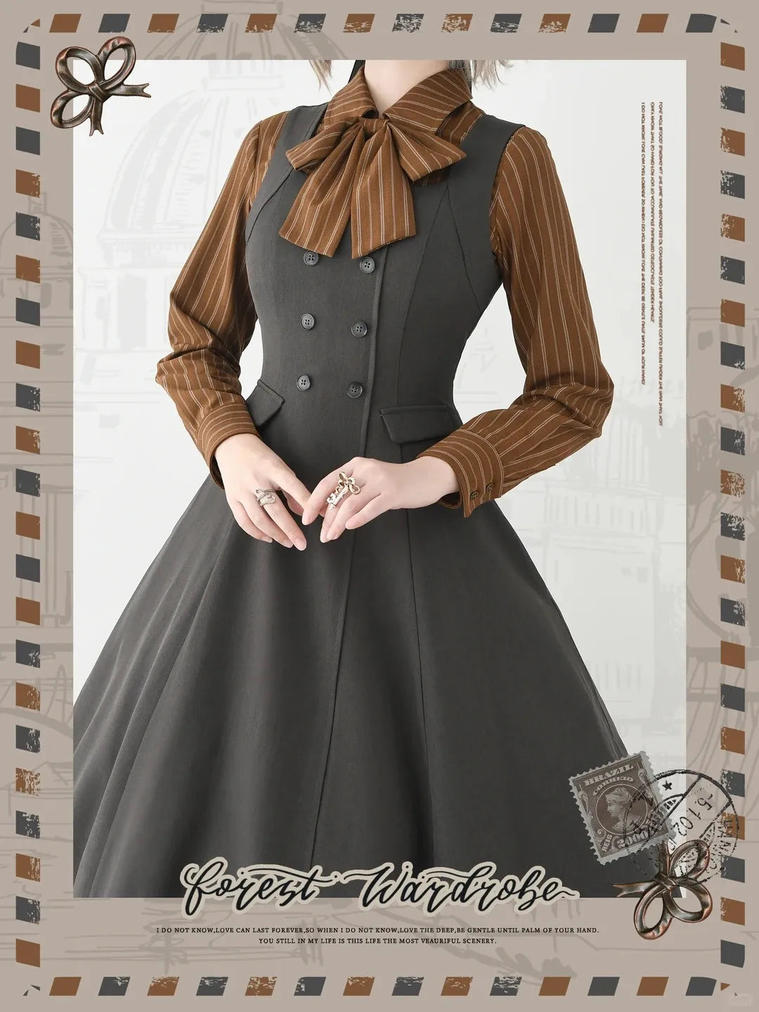 Misty Forest 6-Panel British Vintage Lolita JSK