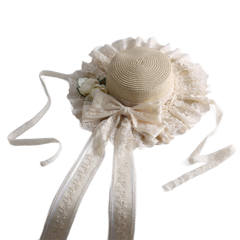 Lolita Mori-kei Straw Sun Hat