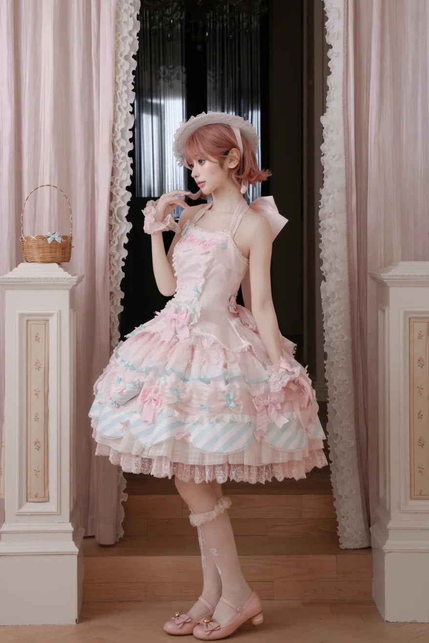 Candy Room Sweet Cake Lolita JSK Pink Blue Pastel