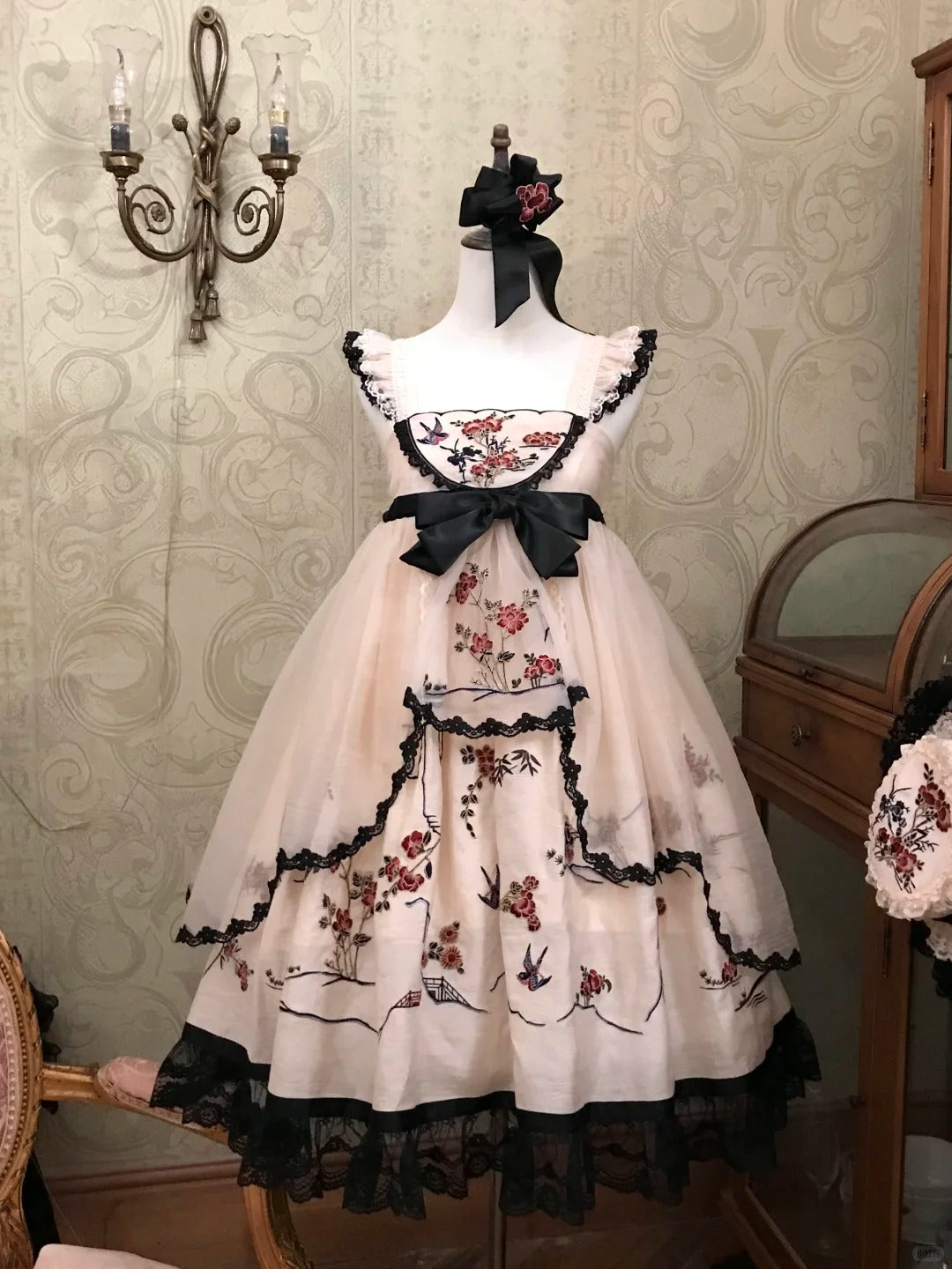 Floral & Bird Amber Japanese Style Dress Set