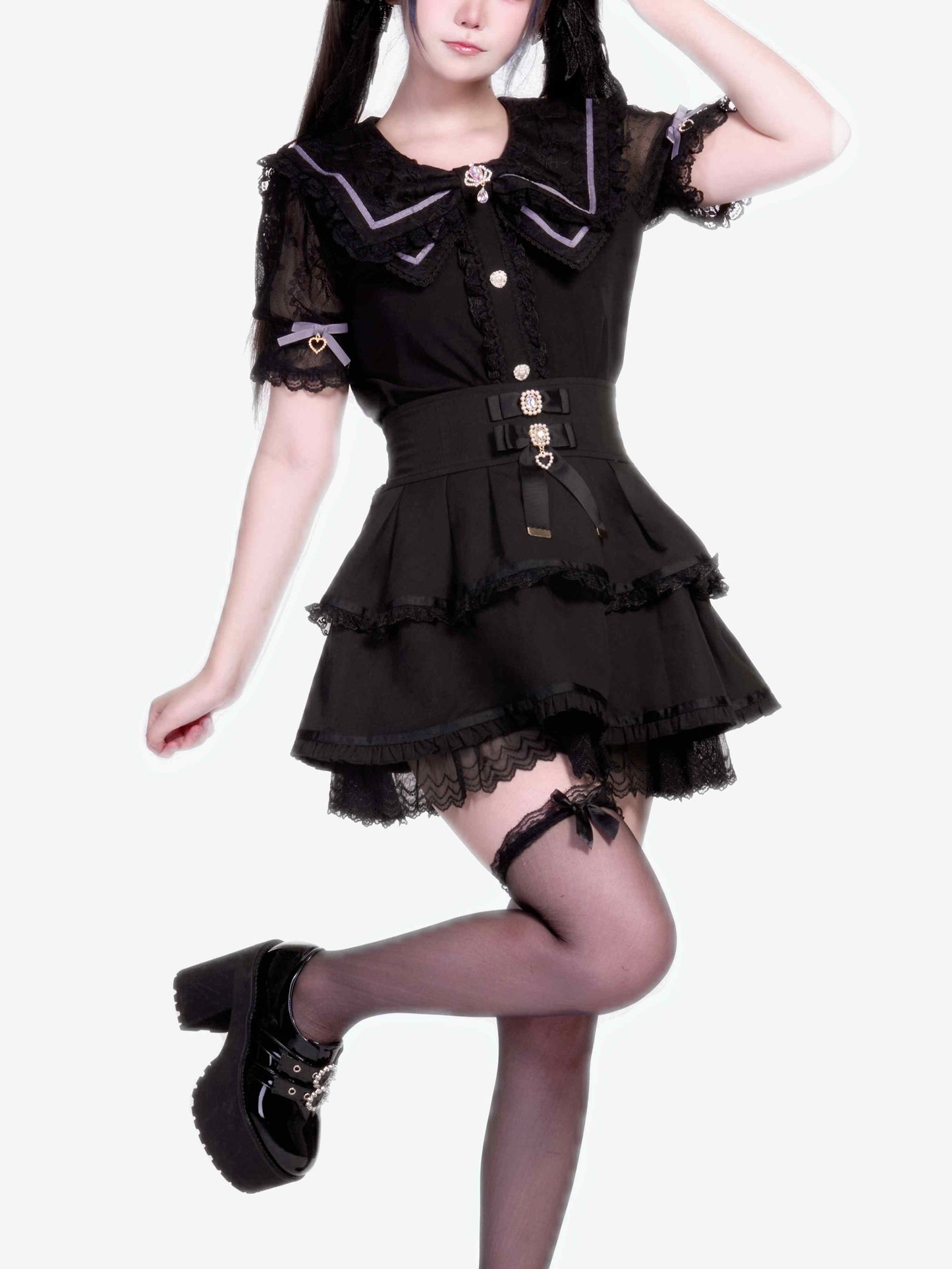 Lolita Seisokei Lace Tiered Skirt LR1002