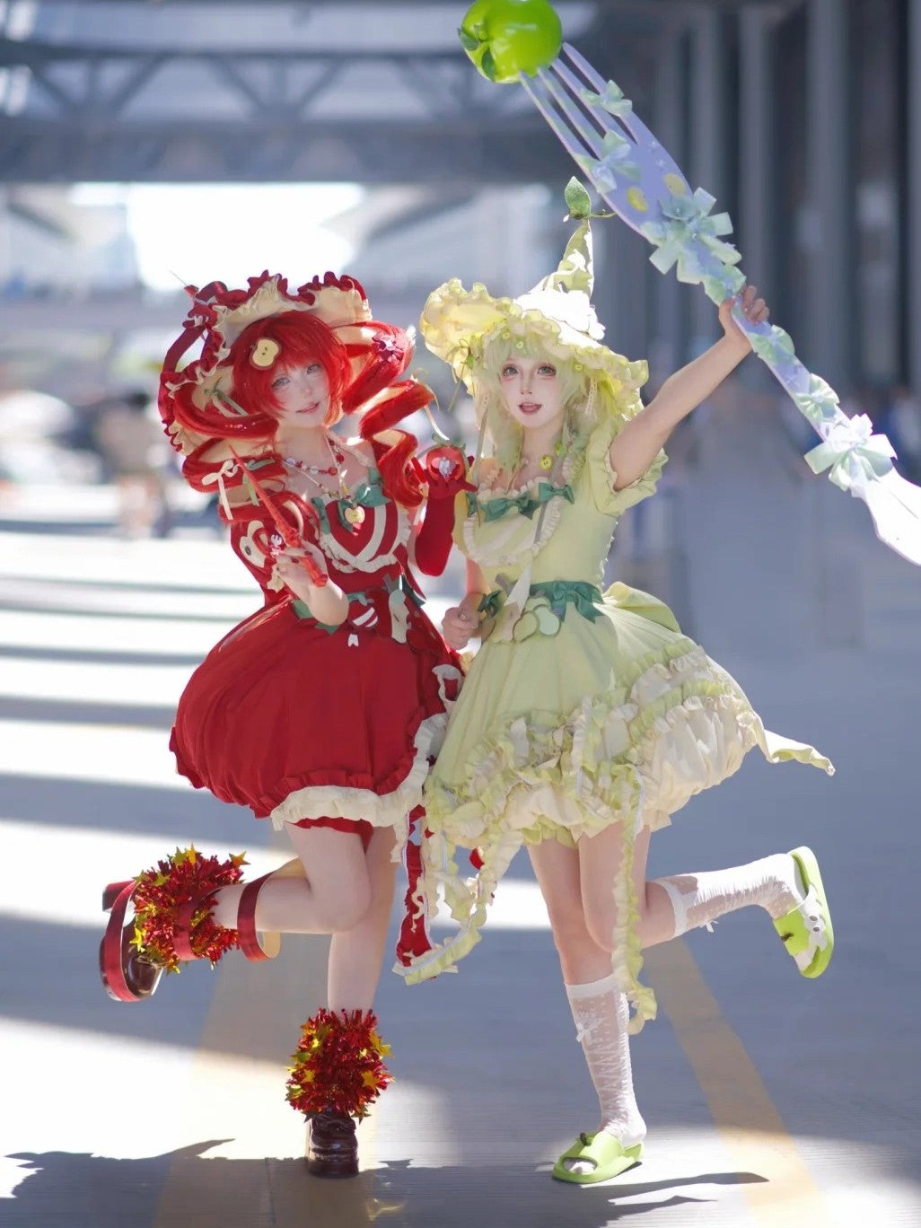 Magic Apple Green Cartoon Sweet Lolita OP Set with Bloomers