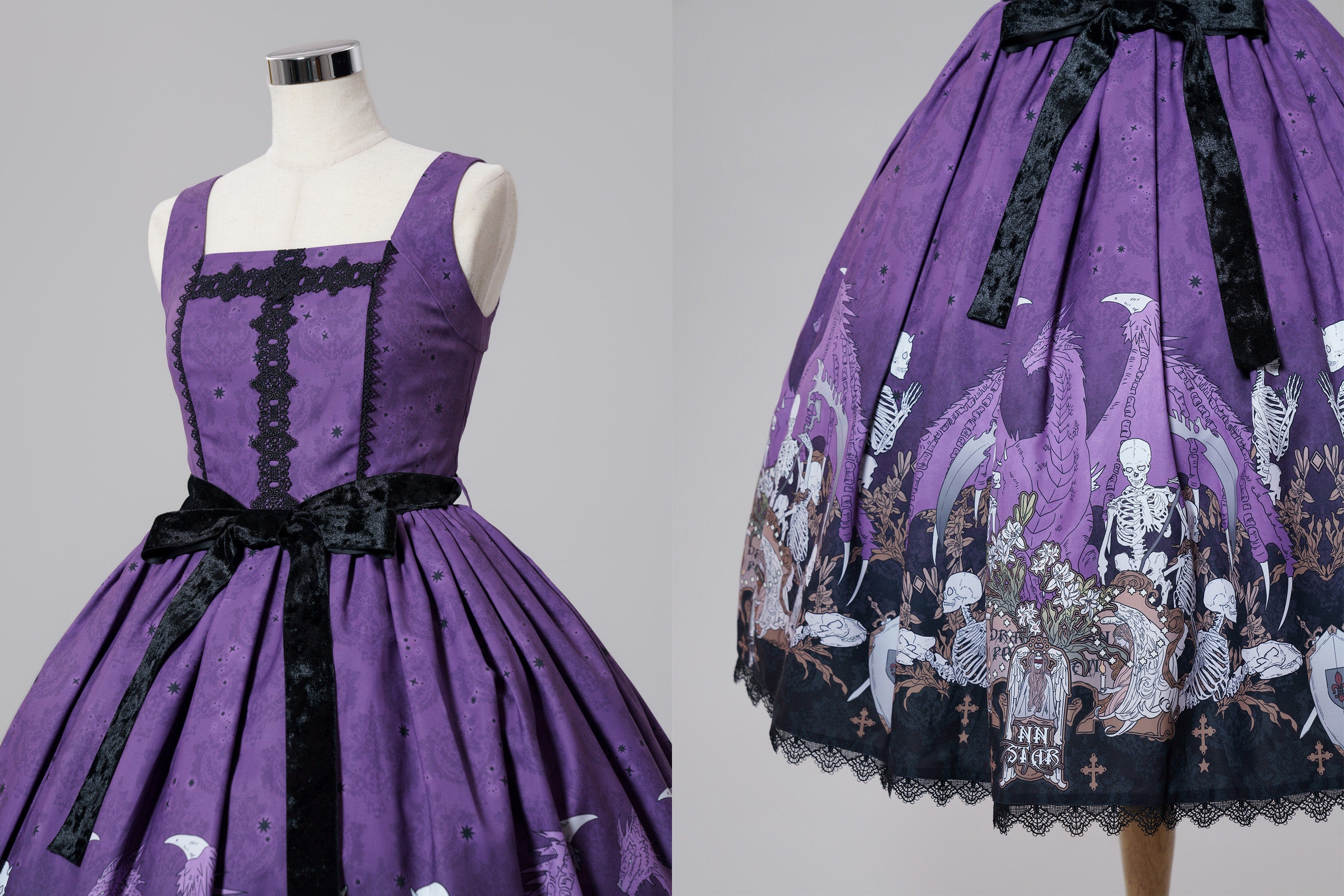 Dragon Bone Lily Lolita Gothic Purple JSK Dress