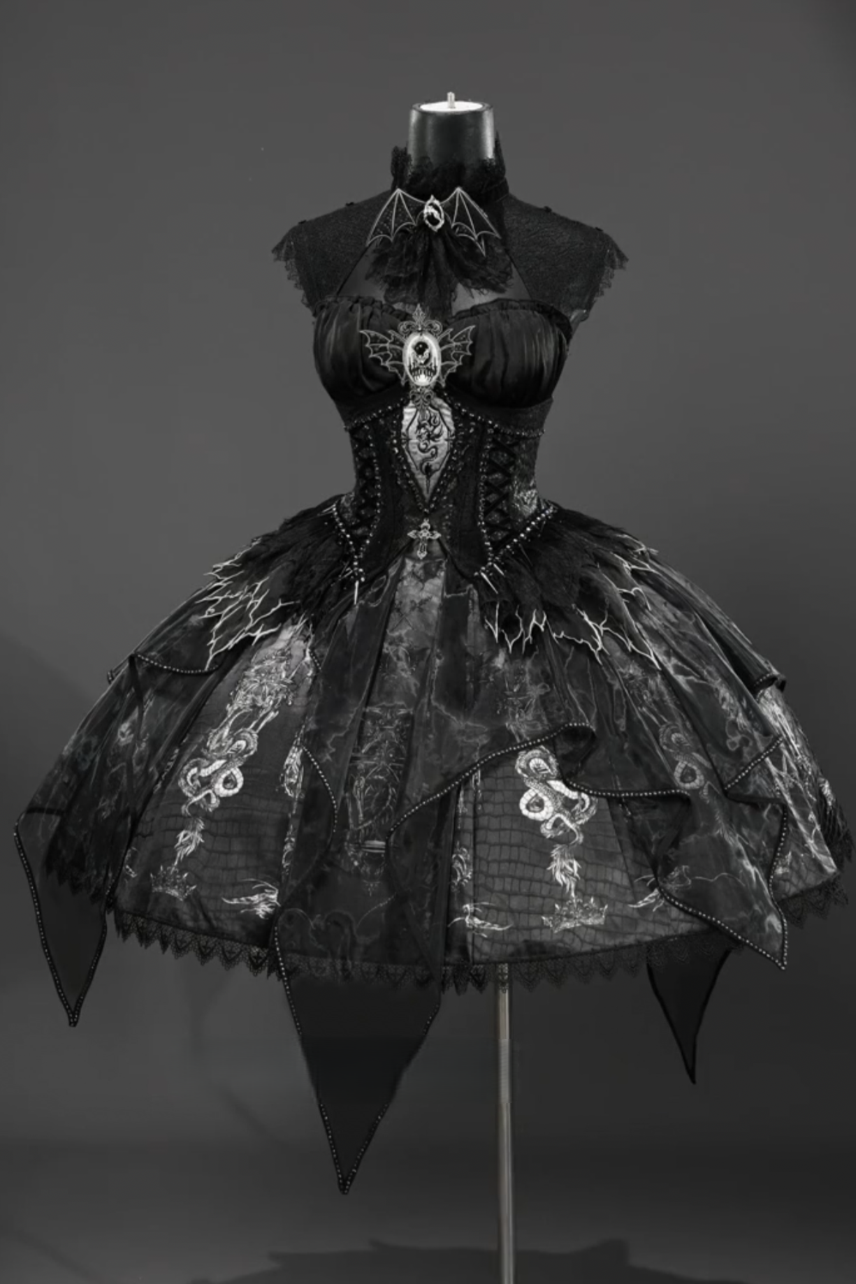 Dragon Bone Gothic Lolita Black JSK Dress