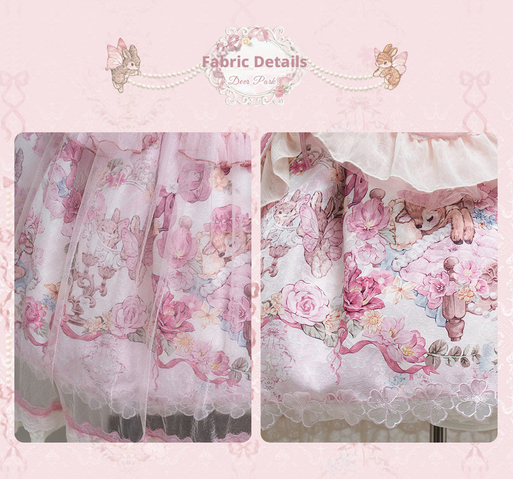 Pink Jacquard Print Sweet Classic Lolita JSK