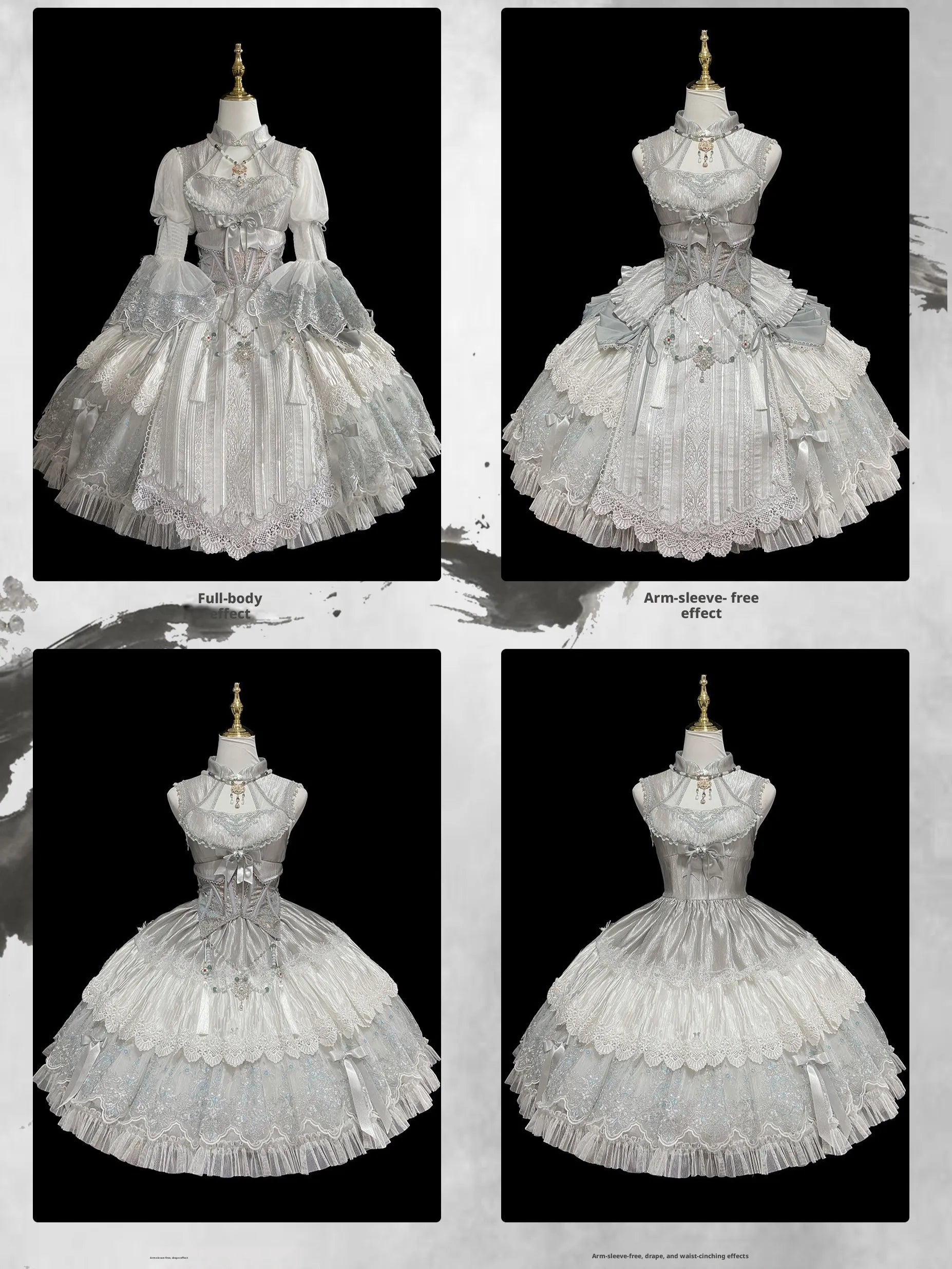 Candle Dragon Spirit Lolita Fantasy White JSK Dress Set