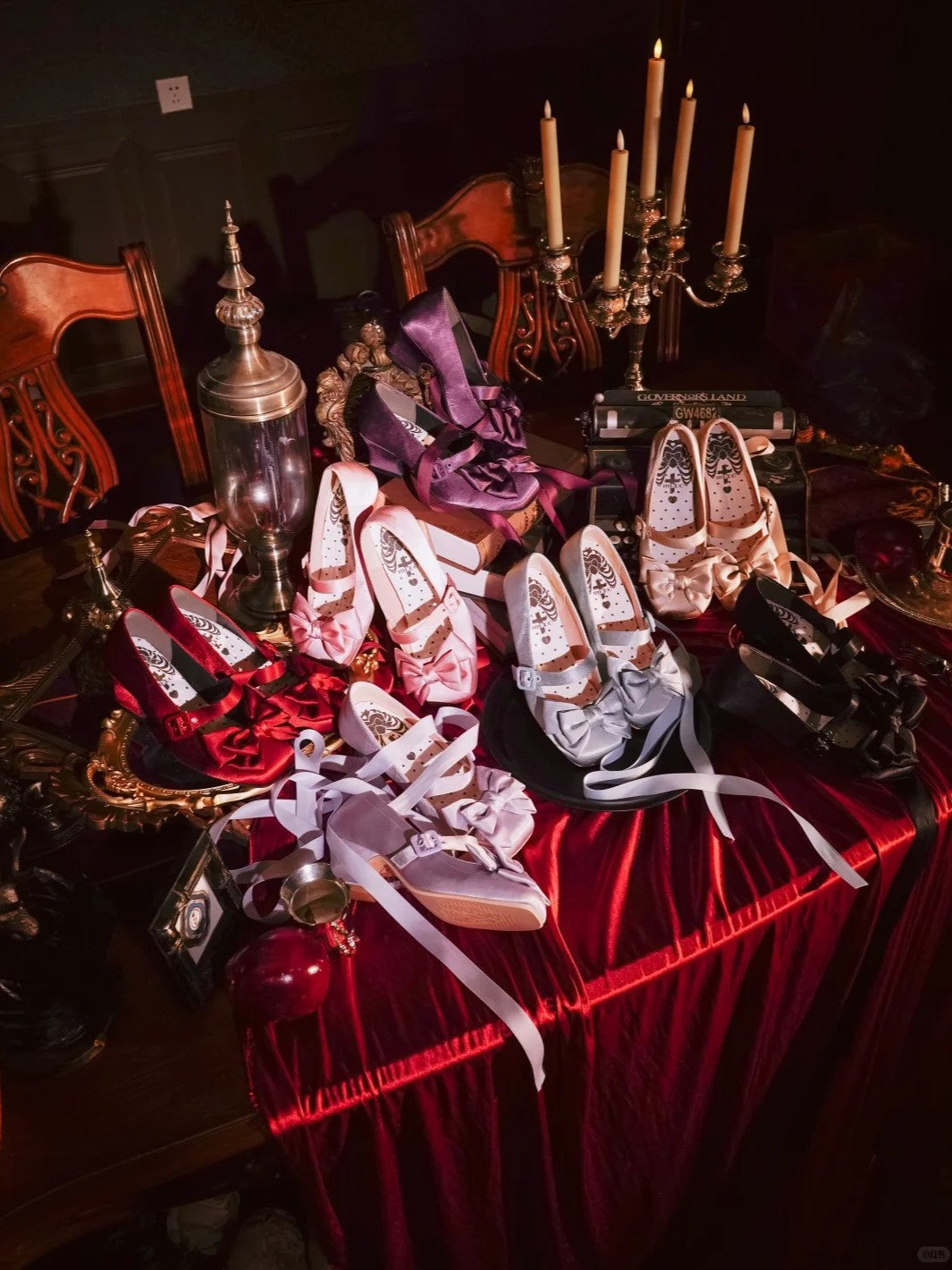 Sissi Original Lolita Square‑Toe Satin Block‑Heel Shoes