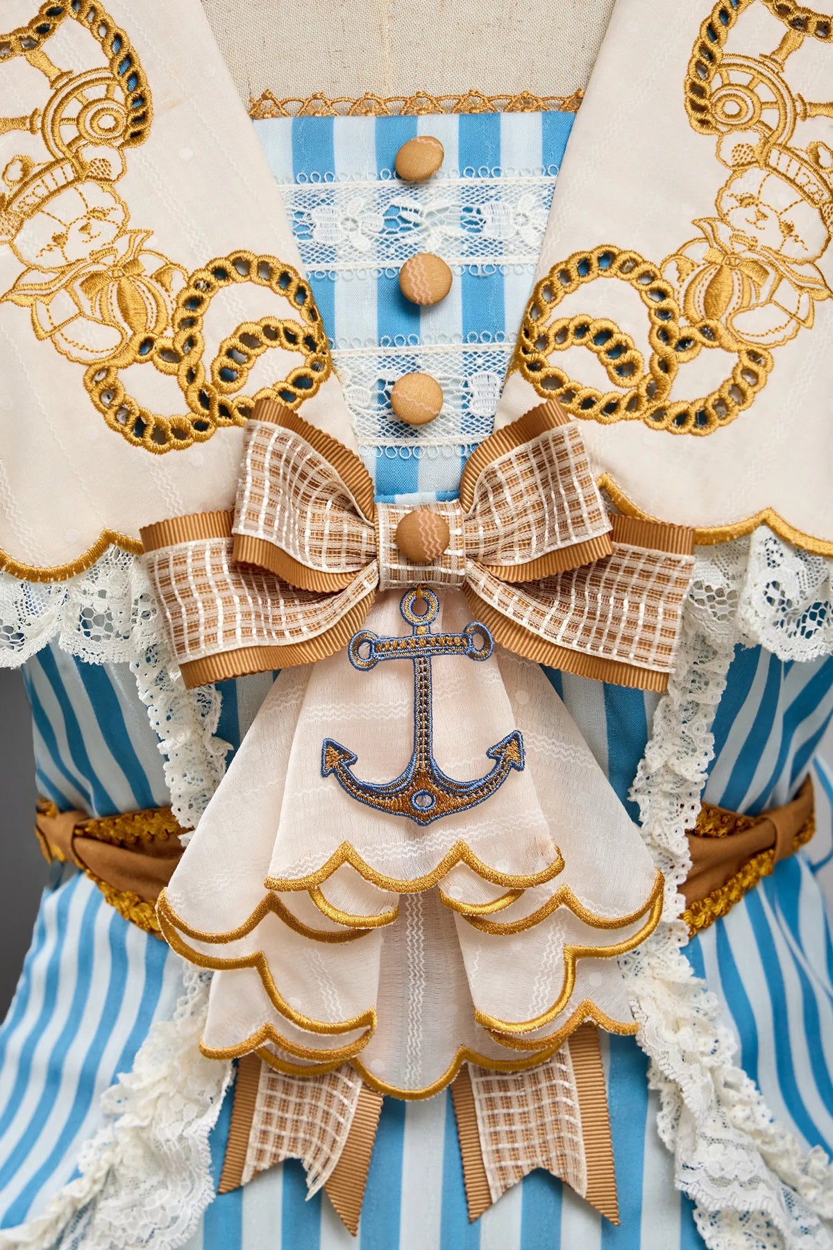 Antique Sailor Bear Six-Panel Cropped Lolita OP Dress