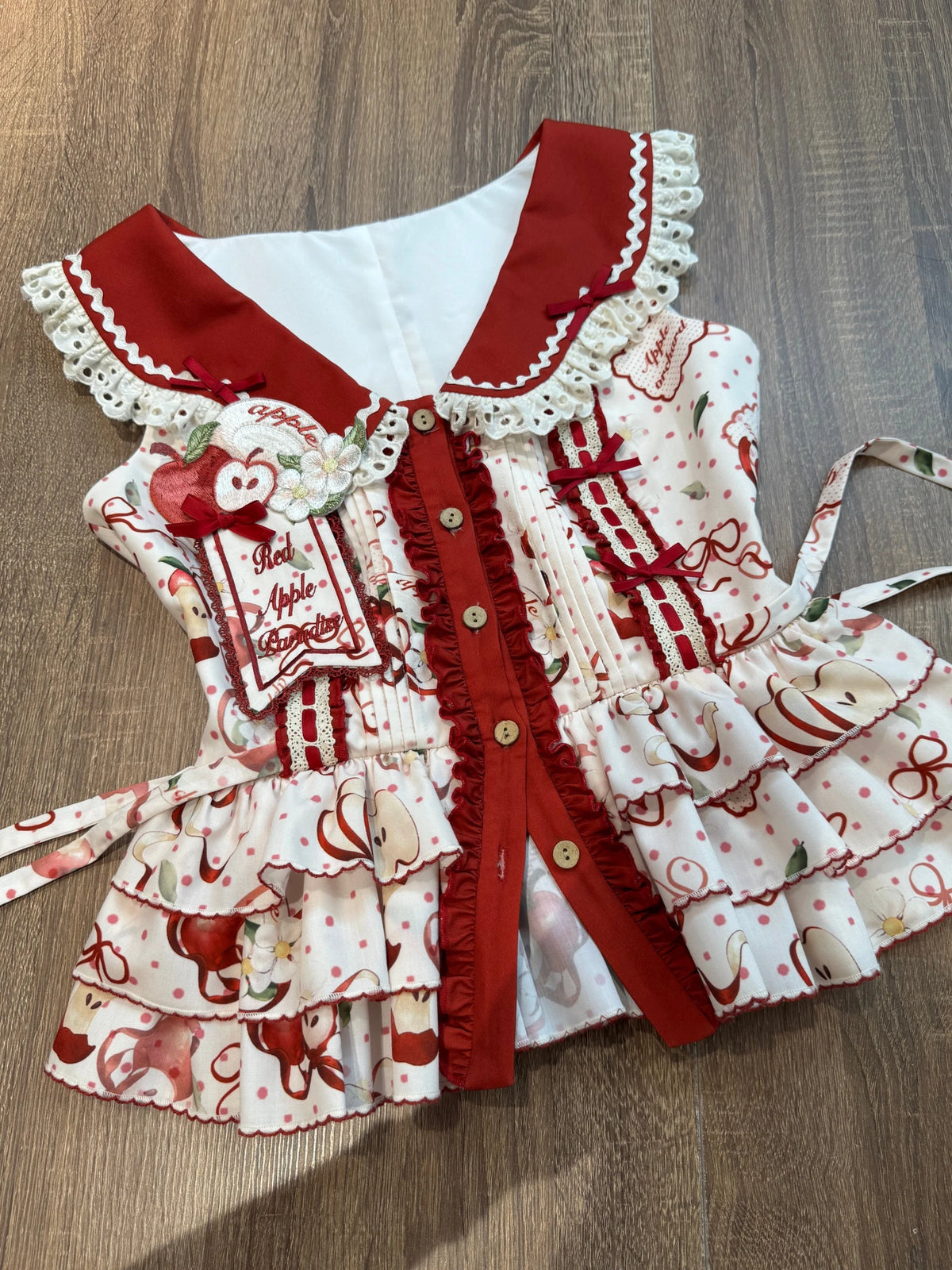 Apple Layered Knot Sweet Lolita Pastoral Girl Dress Set