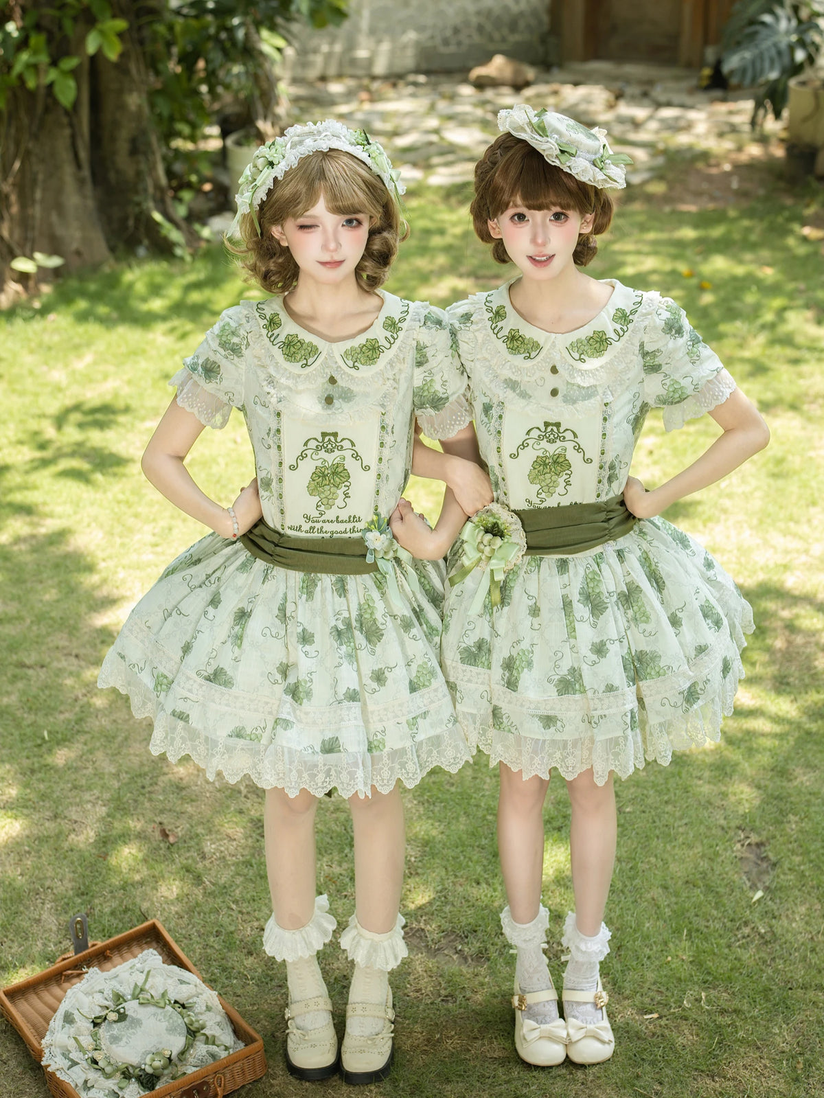 Green Grape Manor Lolita Original Pastoral Style OP Dress