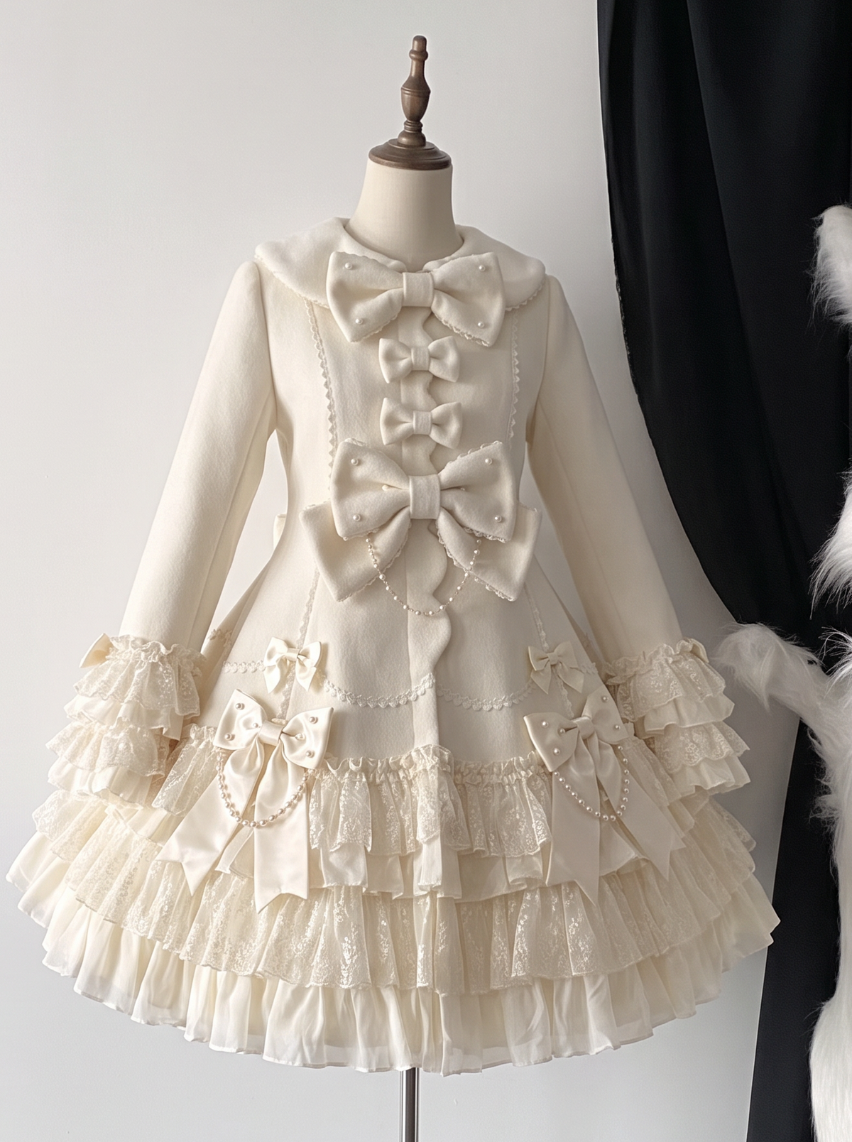 Pearl Petal Lolita Original Autumn & Winter Apricot Outer Coat