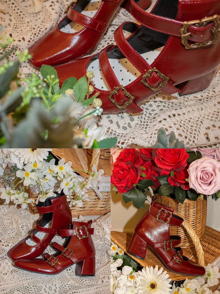 Prayer Poem Original Elegant Lolita Mary Jane High Heel Shoes