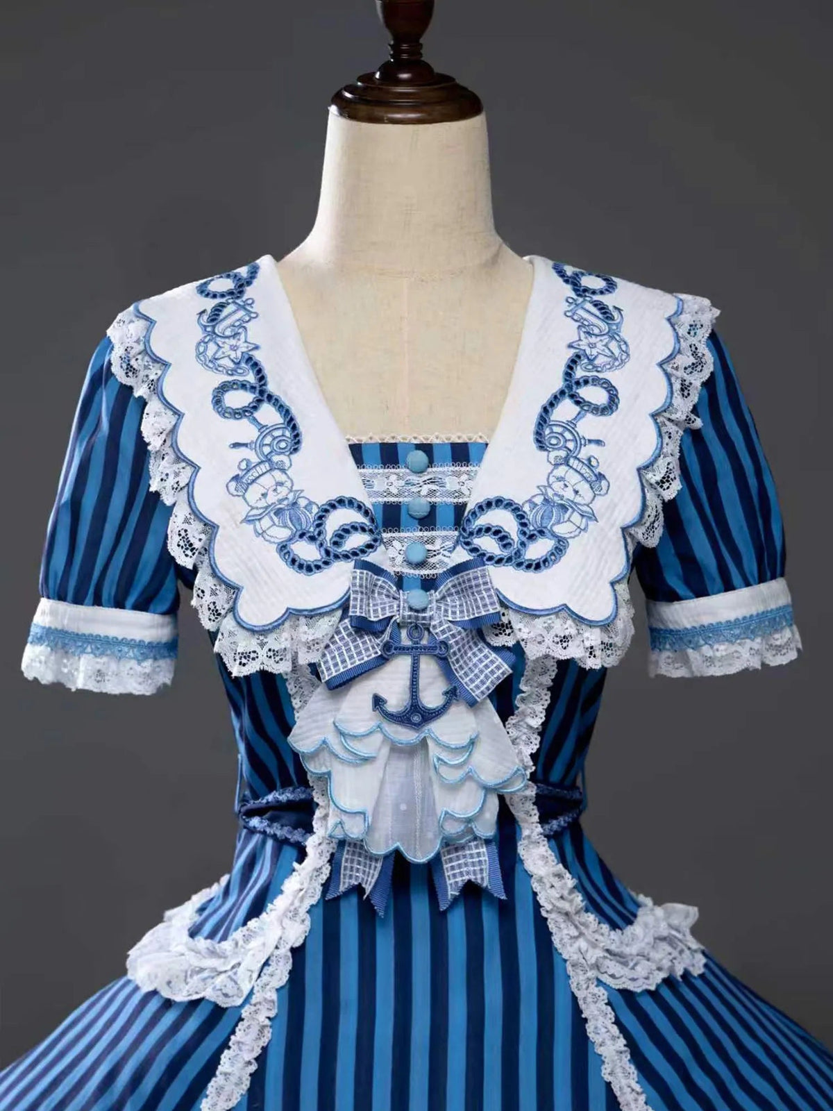 Antique Sailor Bear Six-Panel Cropped Lolita OP Dress