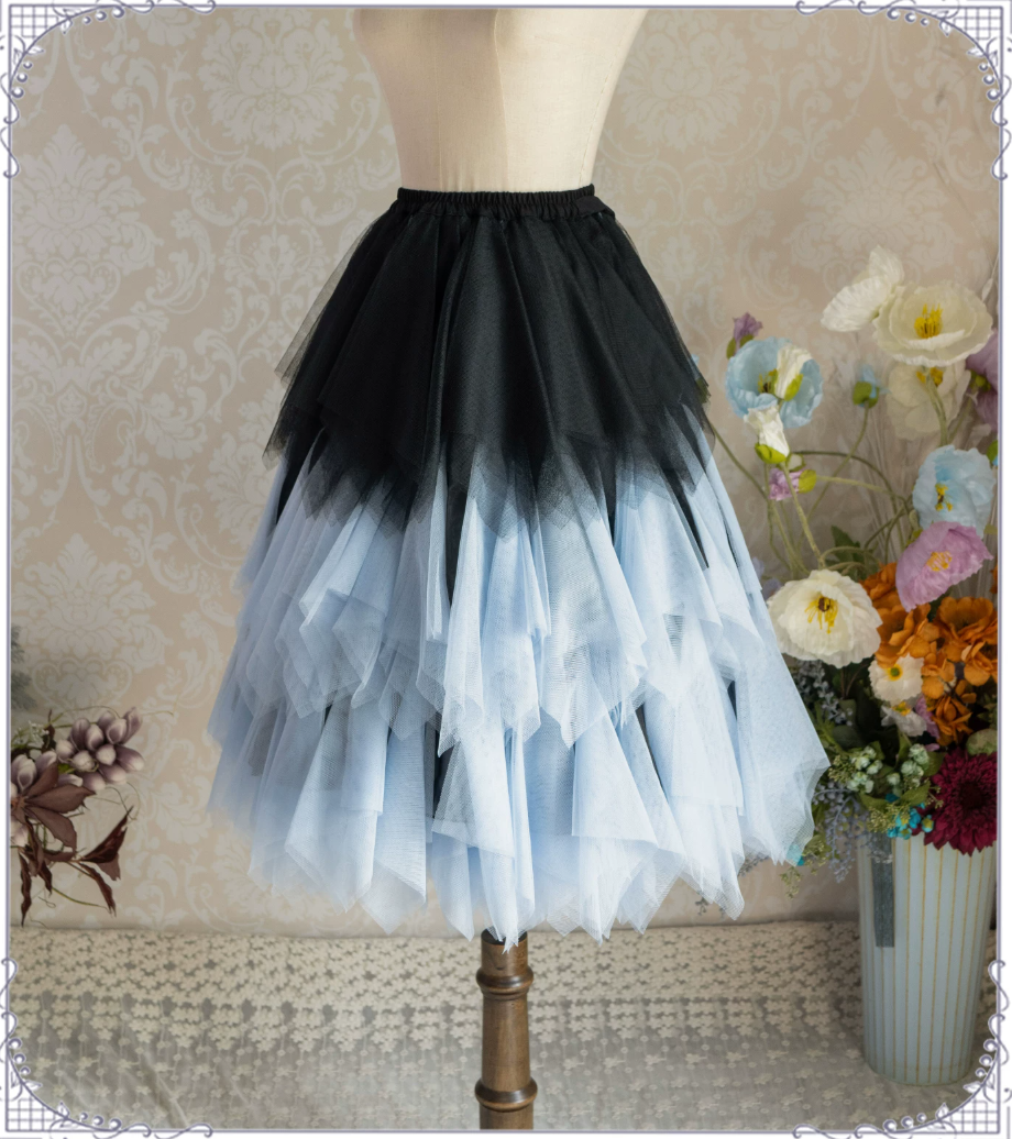 Berry Pie Gradient Feather Yarn Petticoat Lolita Underskirt