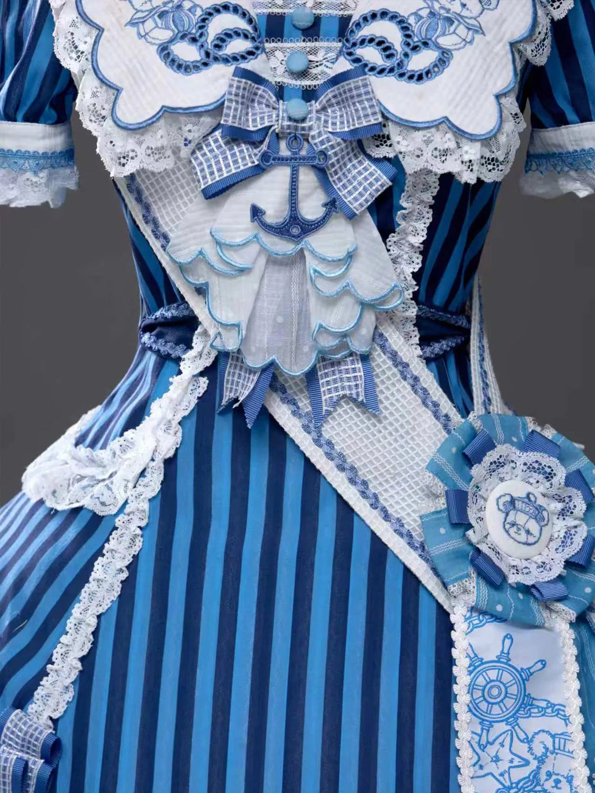 Antique Sailor Bear Six-Panel Cropped Lolita OP Dress