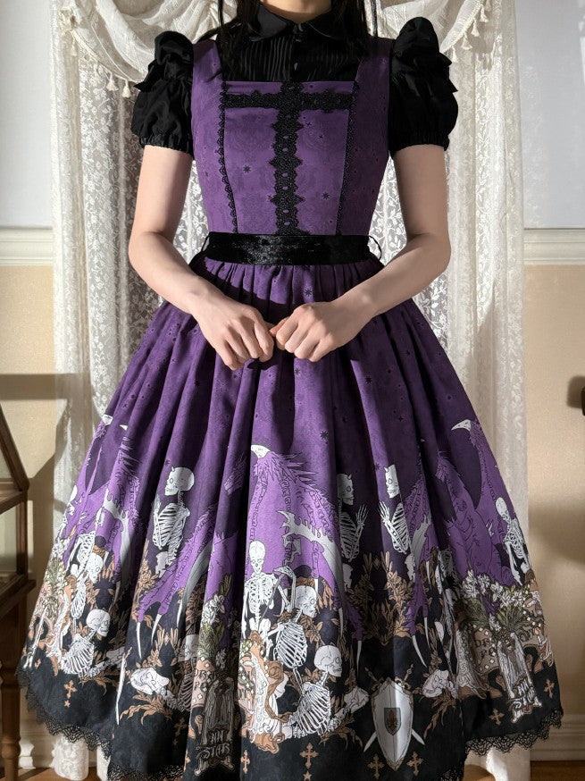 Dragon Bone Lily Lolita Gothic Purple JSK Dress