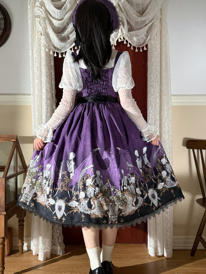 Dragon Bone Lily Lolita Gothic Purple JSK Dress