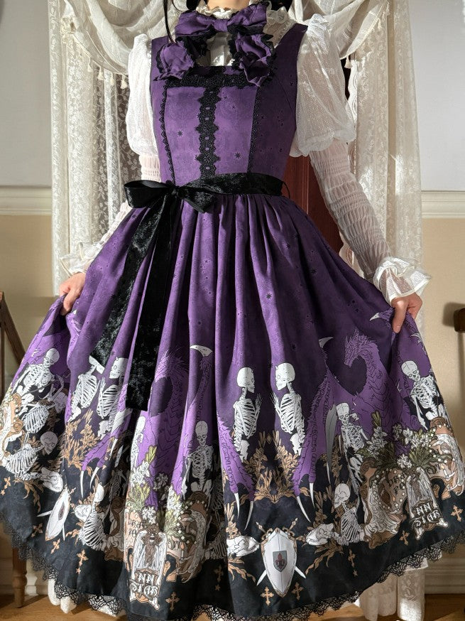 Dragon Bone Lily Lolita Gothic Purple JSK Dress