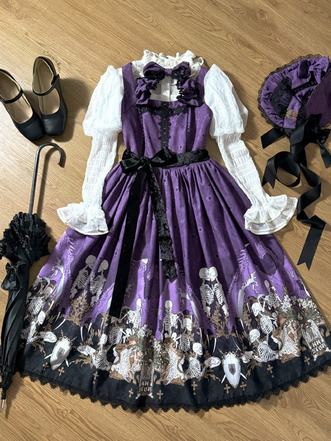 Dragon Bone Lily Lolita Gothic Purple JSK Dress
