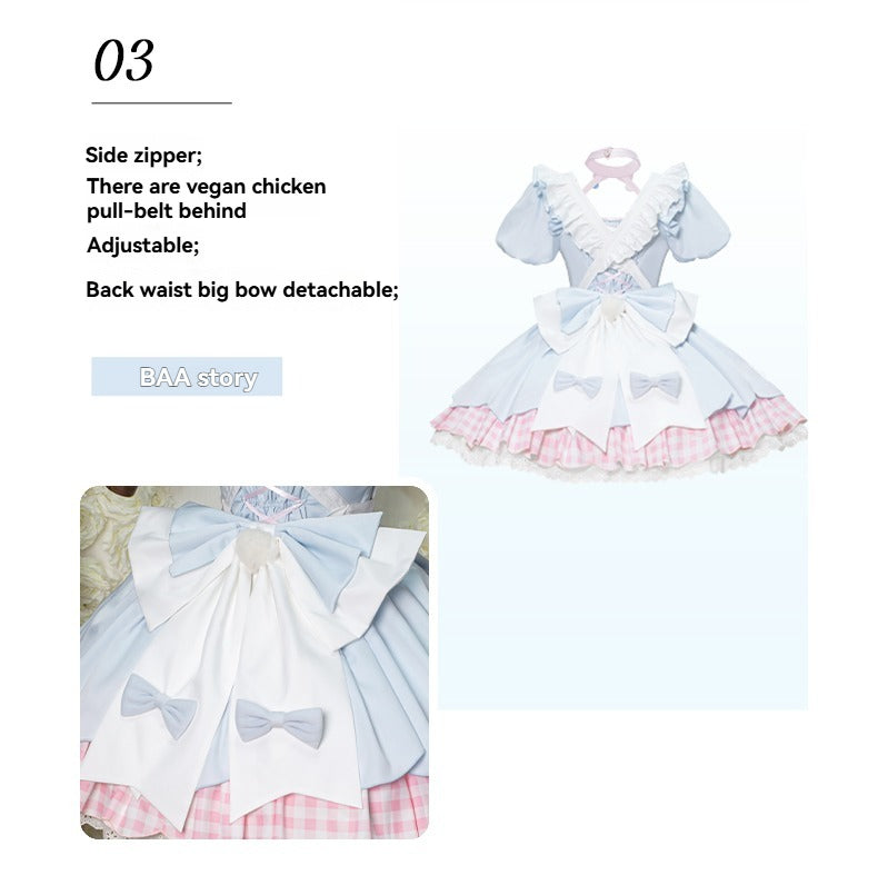 Lolita Kawaii Lamb Puff Sleeves OP Dress LS1014