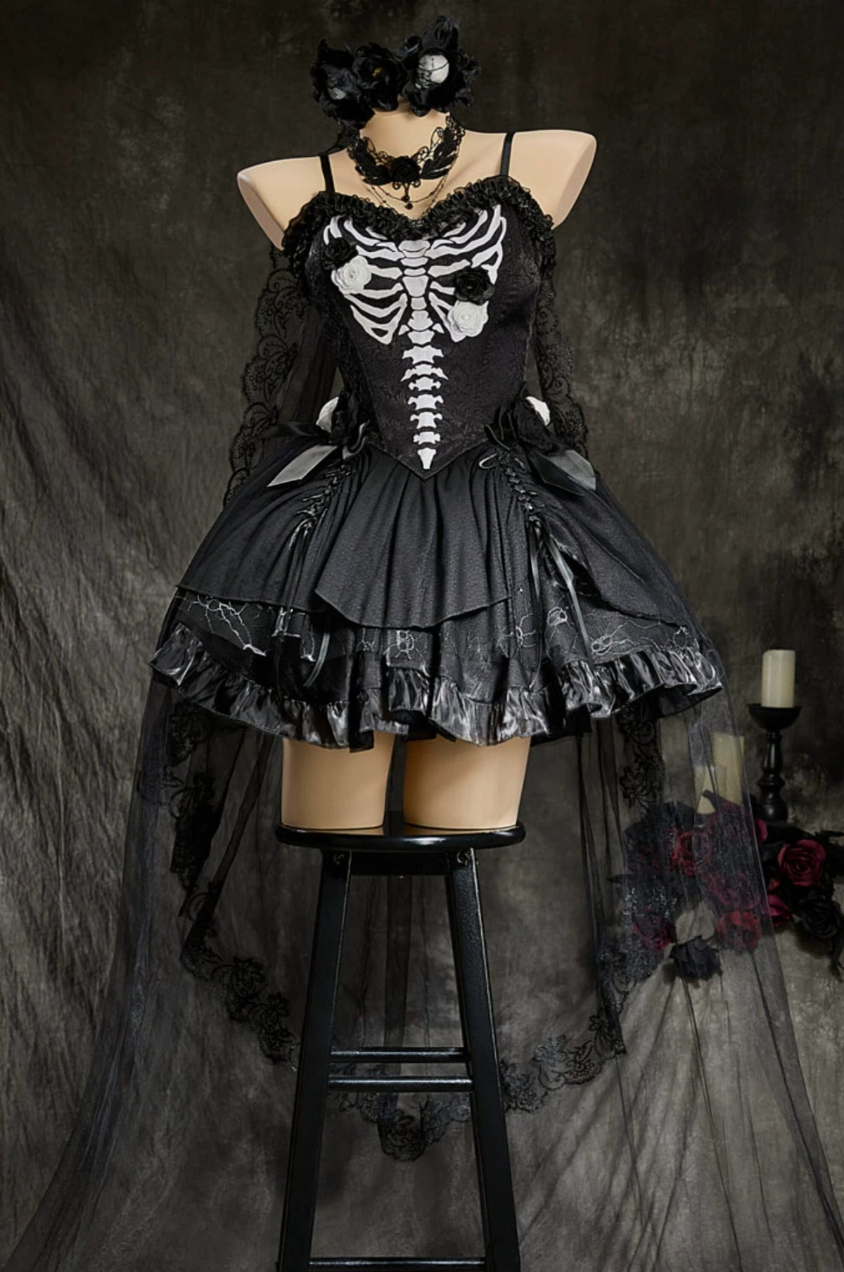 Metal Rose Gothic Dark Halloween Cosplay Costume