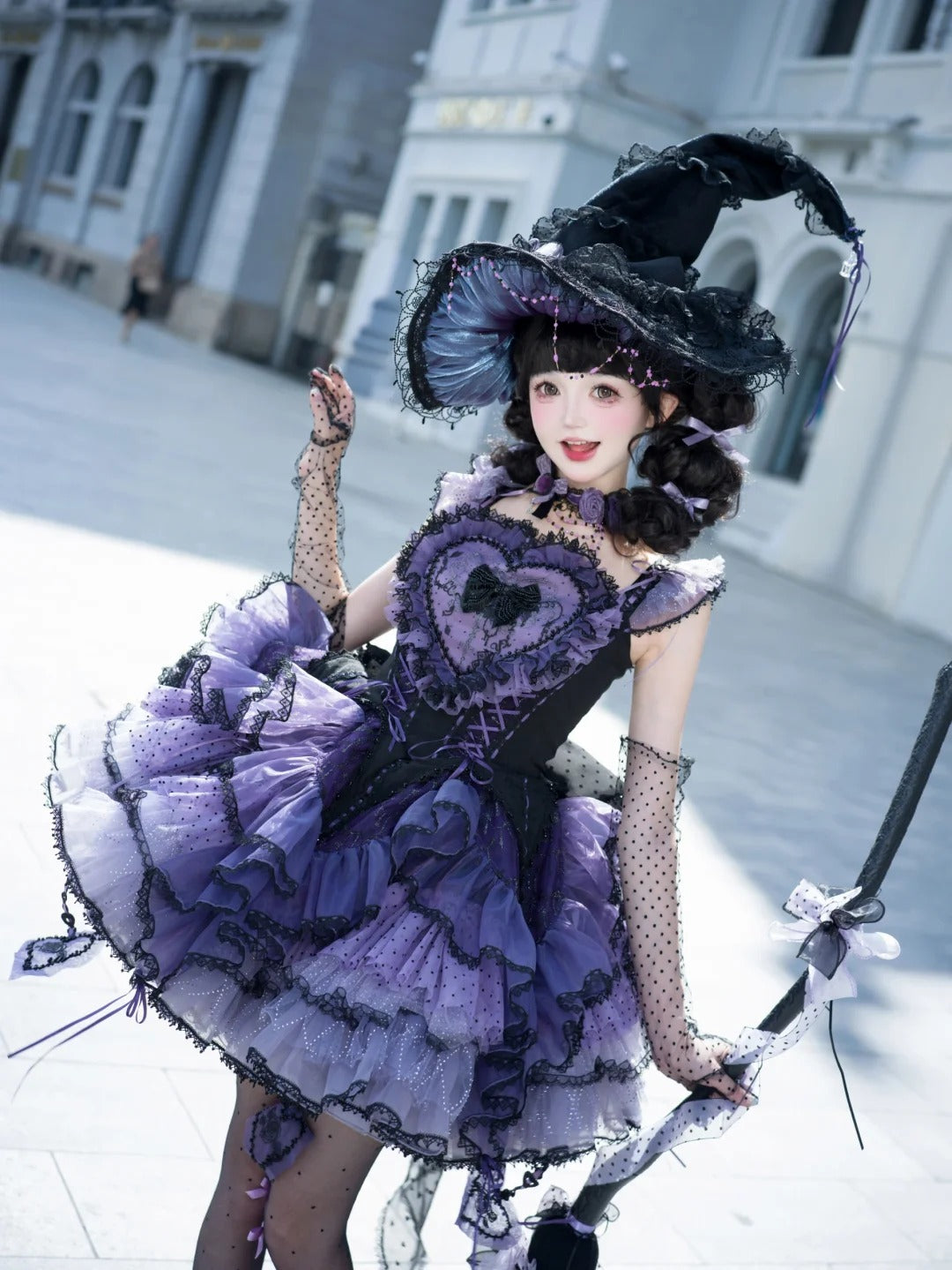 Rock Sweetheart Gothic Sweet Lolita Heart Corset Ruffle Mini Skirt Set