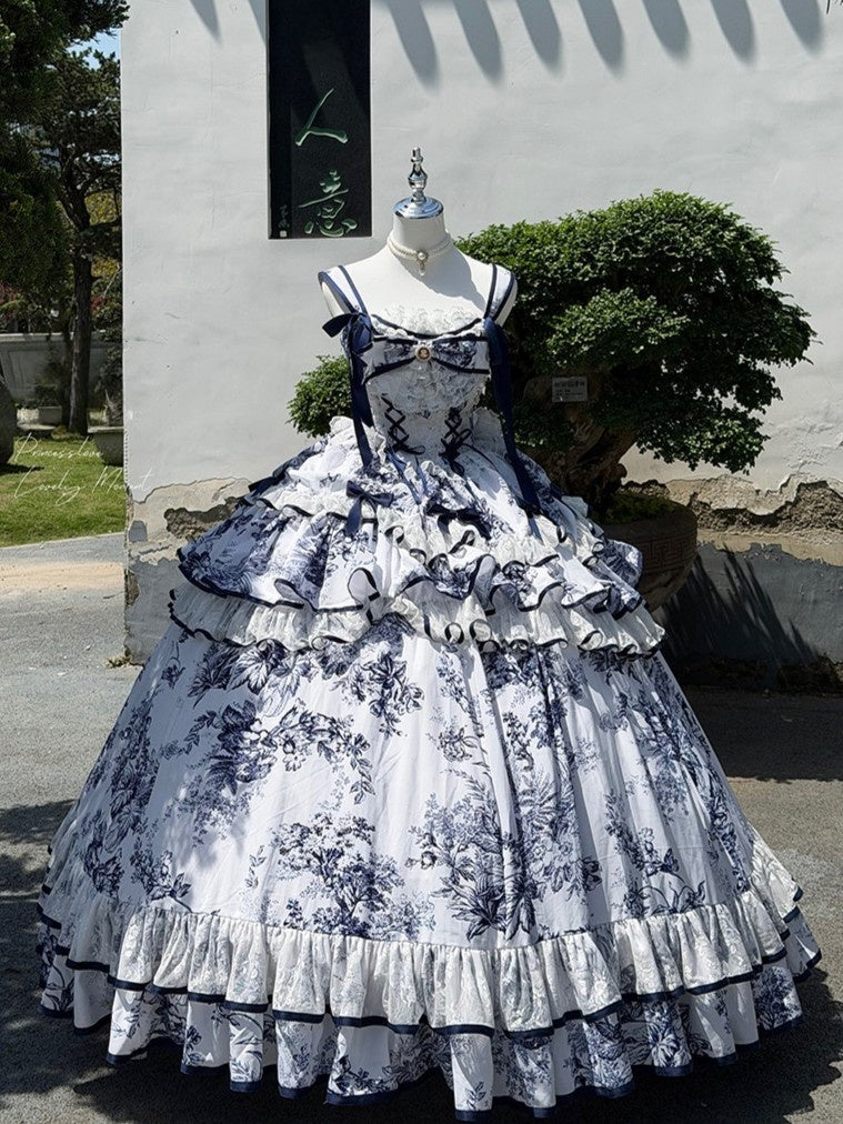 Dream in Porcelain Blue & White Porcelain Dress