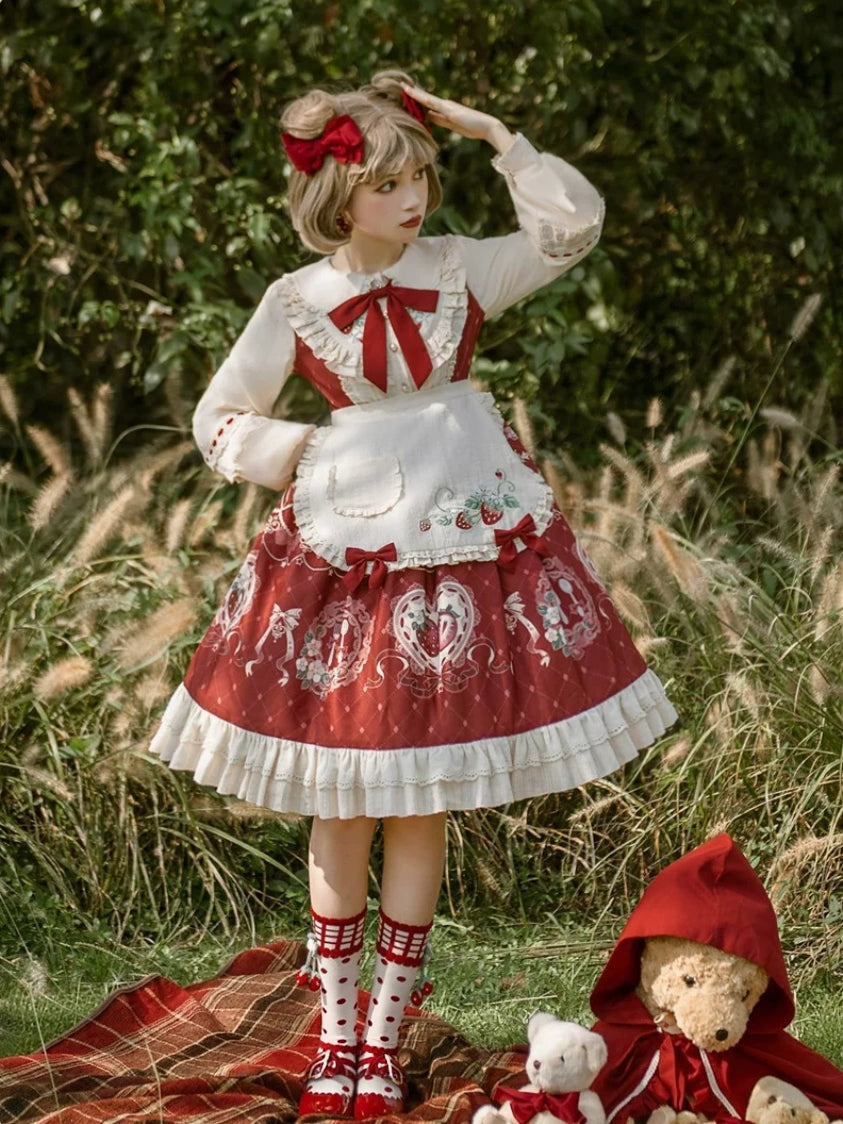 Little Red Riding Hood Original Lolita Christmas Dress & Cape Set