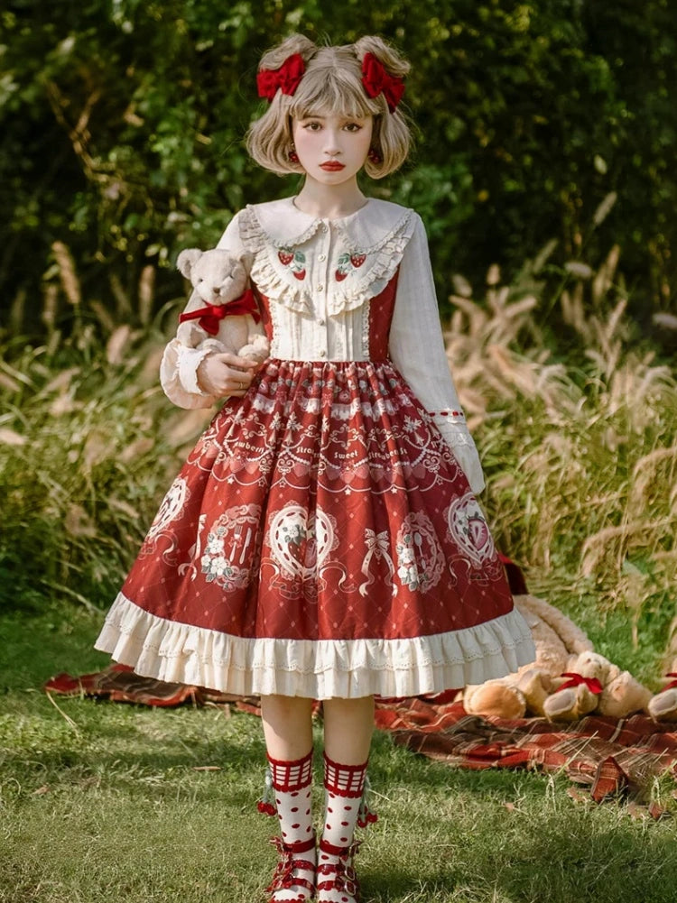 Little Red Riding Hood Original Lolita Christmas Dress & Cape Set