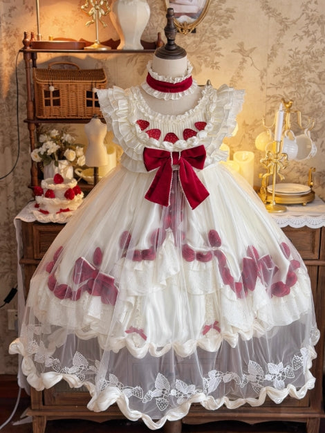 Strawberry Cream Cake Lolita OP Dress Set