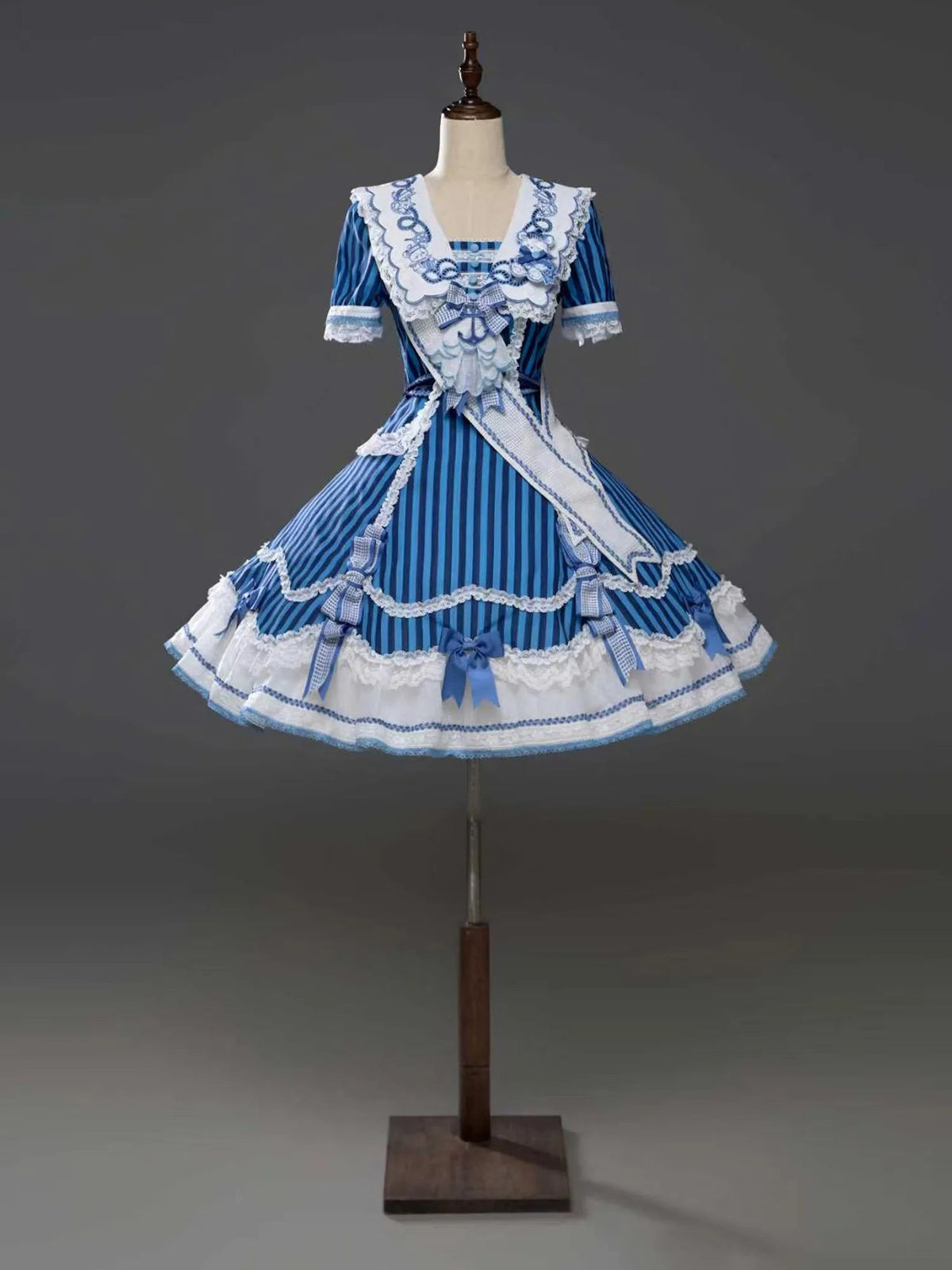 Antique Sailor Bear Six-Panel Cropped Lolita OP Dress