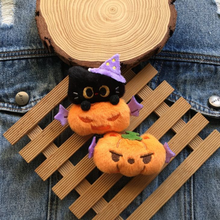 Halloween Cute Black Cat Plush Charm