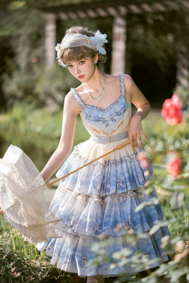 Berry Pie Lolita Print Long / Short JSK Dress